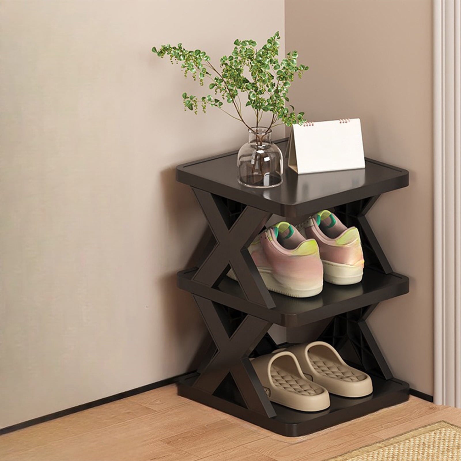 Vertical Shoe Rack - Tall Narrow Shoe Rack Organizer for Small Spaces, Bamboo Shoen Shelf for Entryway,Closet,Corner,...