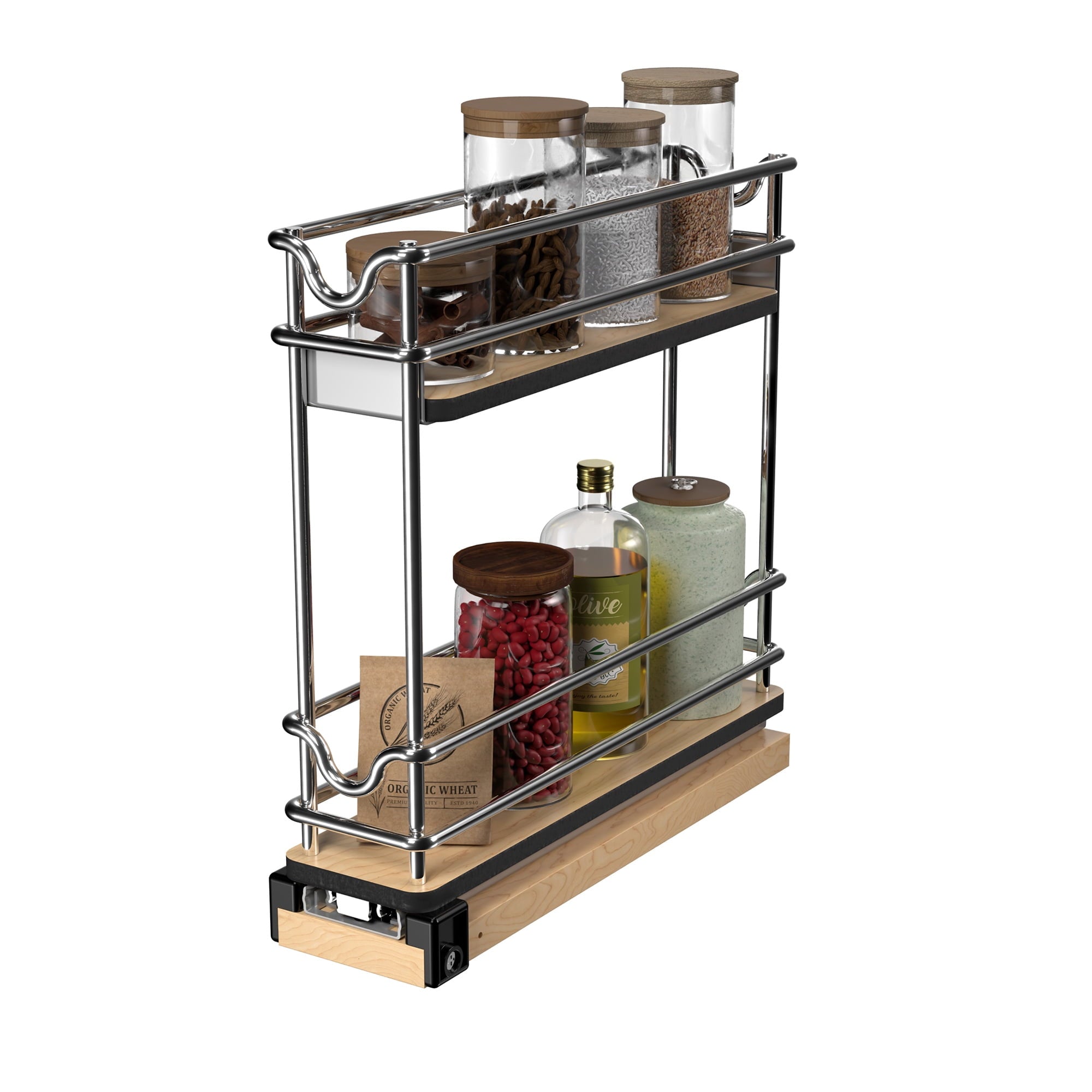3" Pullout Organizer for Cabinets, 2 Tier Shelf