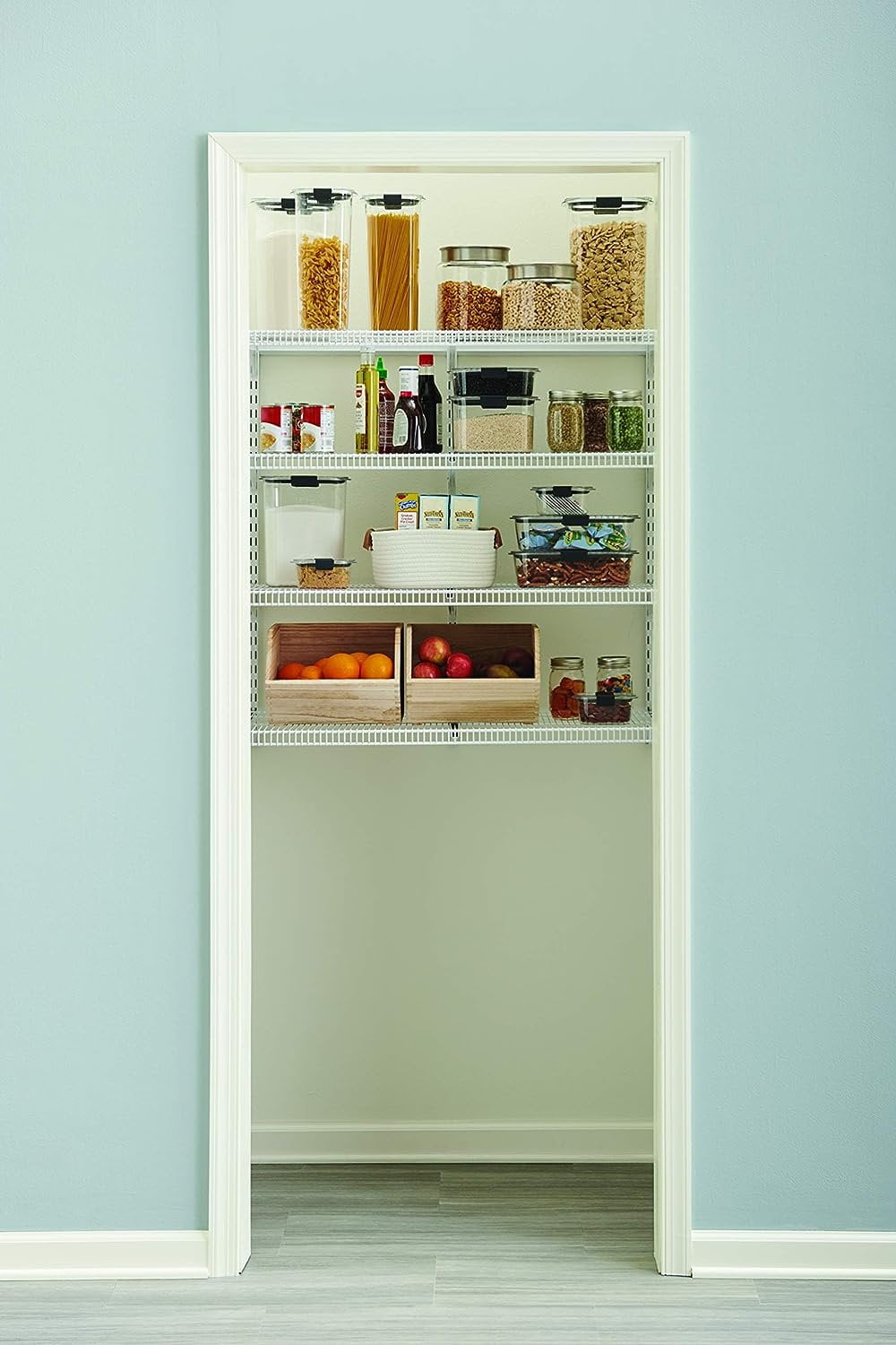 4 Shelf Pantry Closet Organizer, White