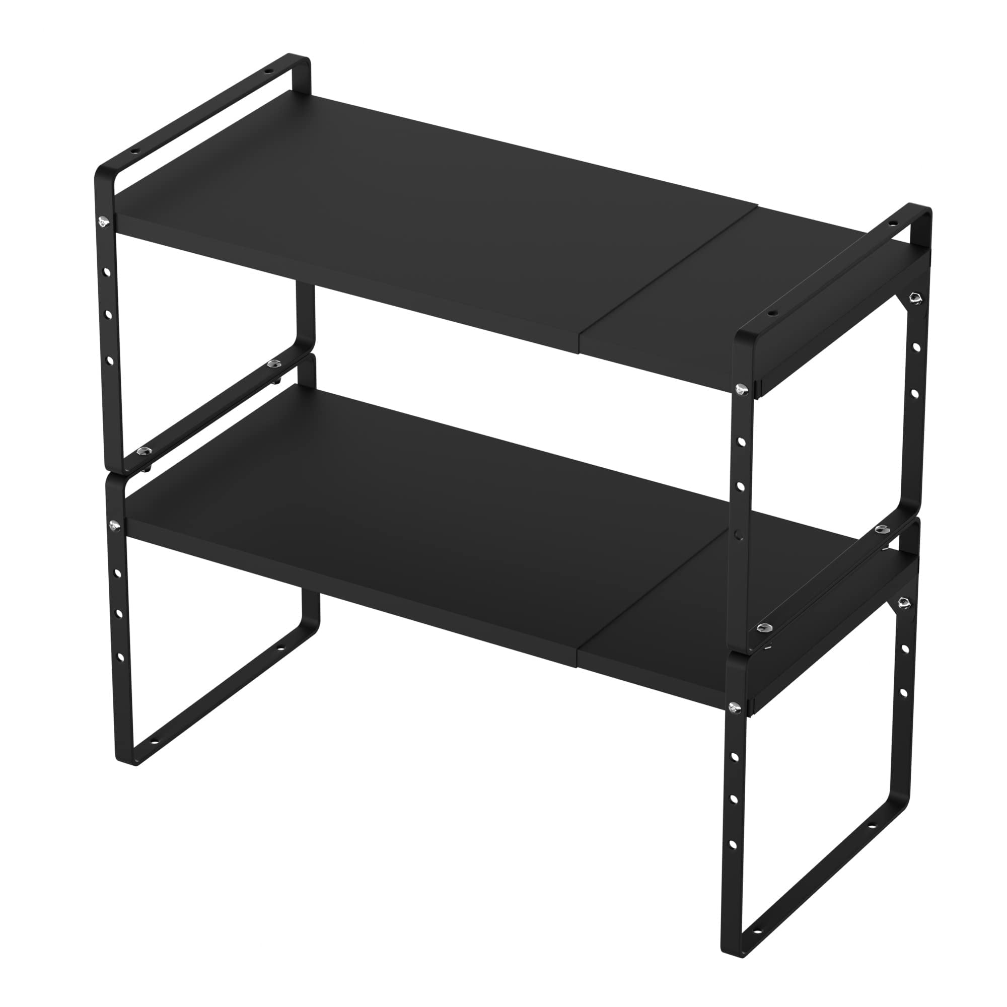 SANNO Expandable Counter Organizer, Stackable Cupboard Organizer Shelf Rack,Large Counter Shelf Organizer Cupboard, Cabinet Organization She