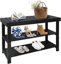 Bamboo Shoe Rack for Entryway 3-Tier Shoe Rack Bench for Entryway Bathroom Bedroom Small Shoe Organizer with Storage