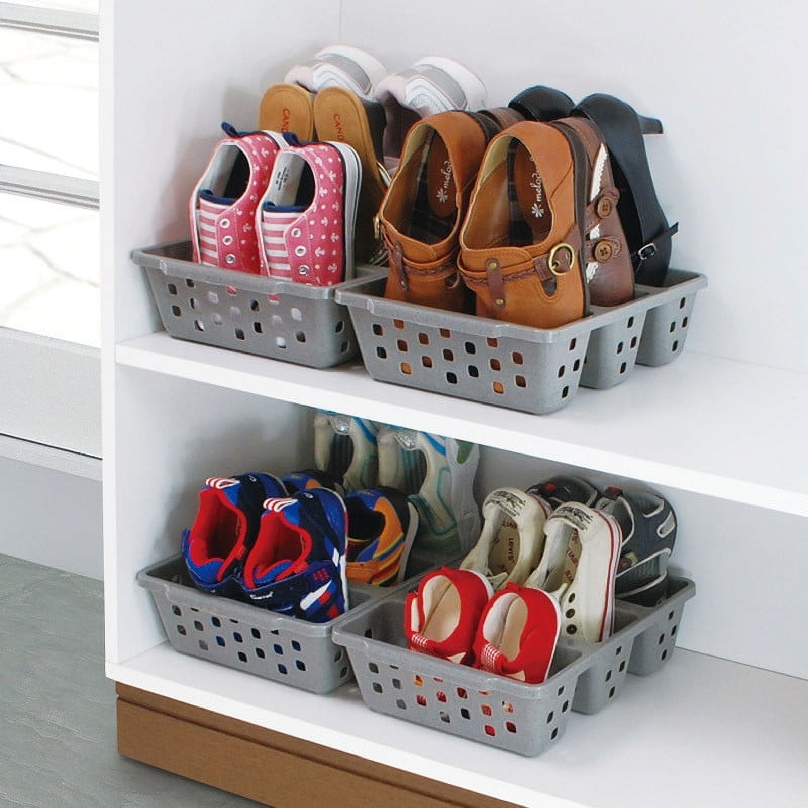 Savings Storage Shoe Tray Storage Shelves Plastic Shoes Rack for Entryway Plastic Organizer Box Shoe Storage Rack Sho...