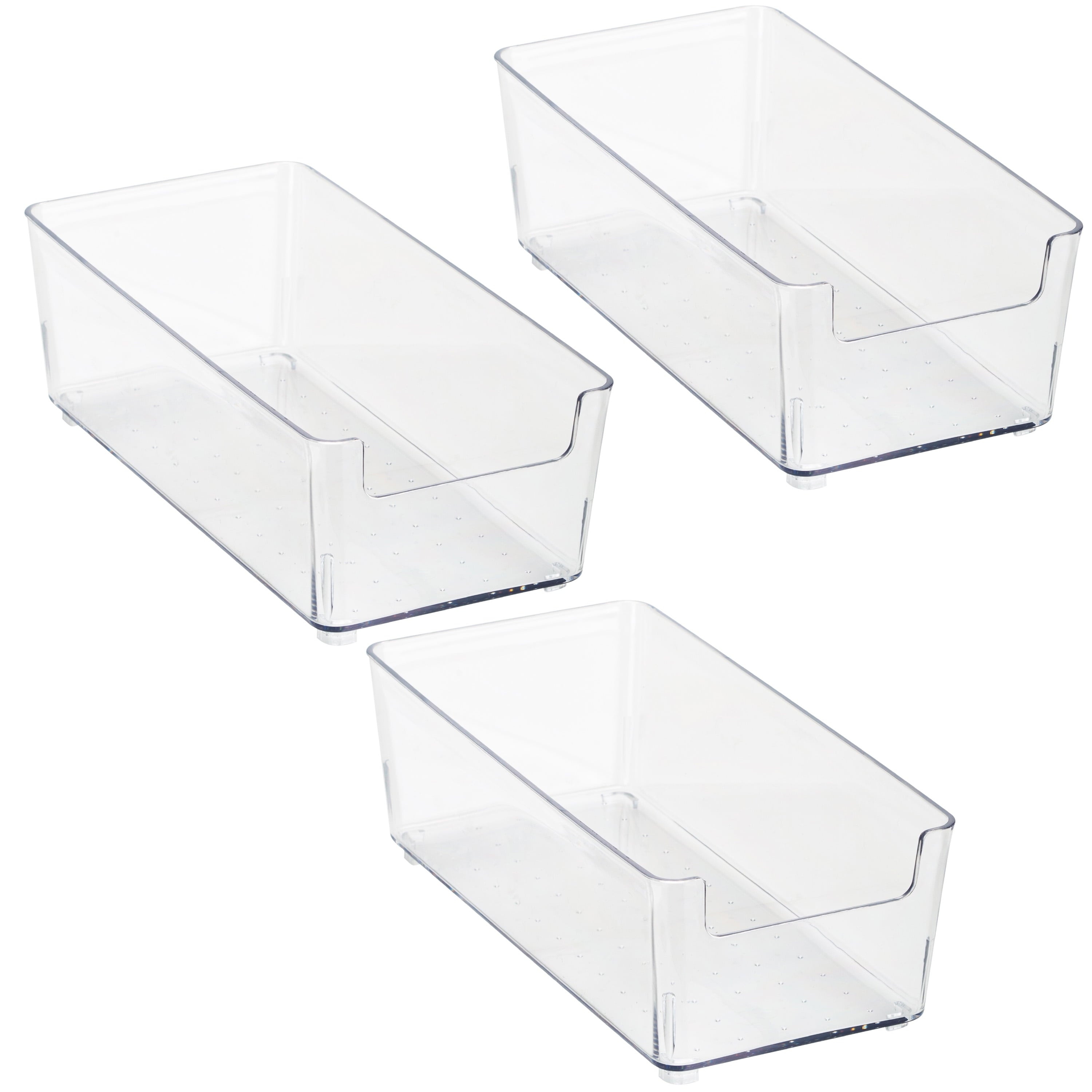 3 Pack Small Rectangular Drawer Organizer, 7.72" L x 3.74"W , Clear