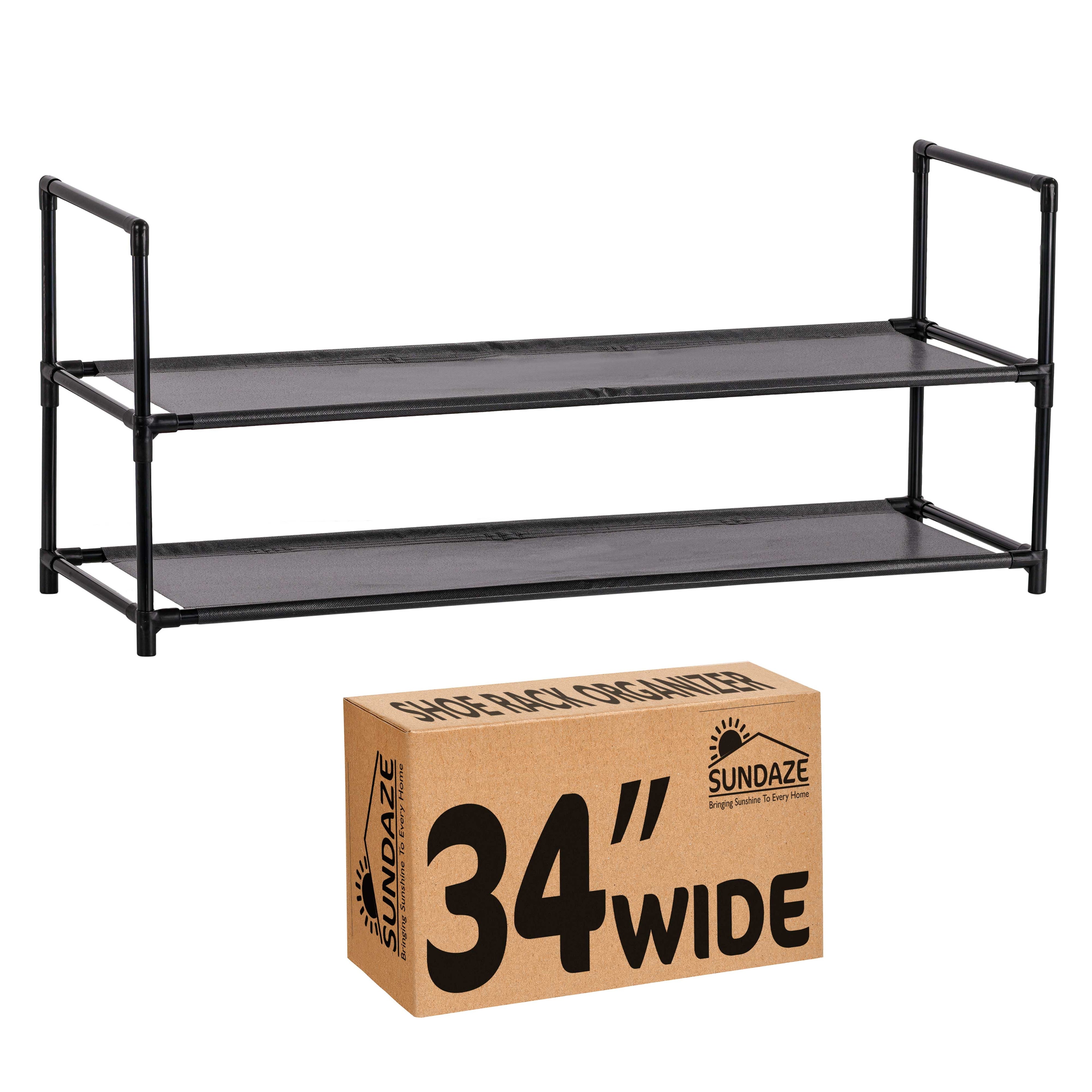 Shoe Rack - 2 Tier Shoe Rack for Front Door Entrance, Sturdy Long Shoe Organizer for Closet, Bedroom, Entryway, Garag...