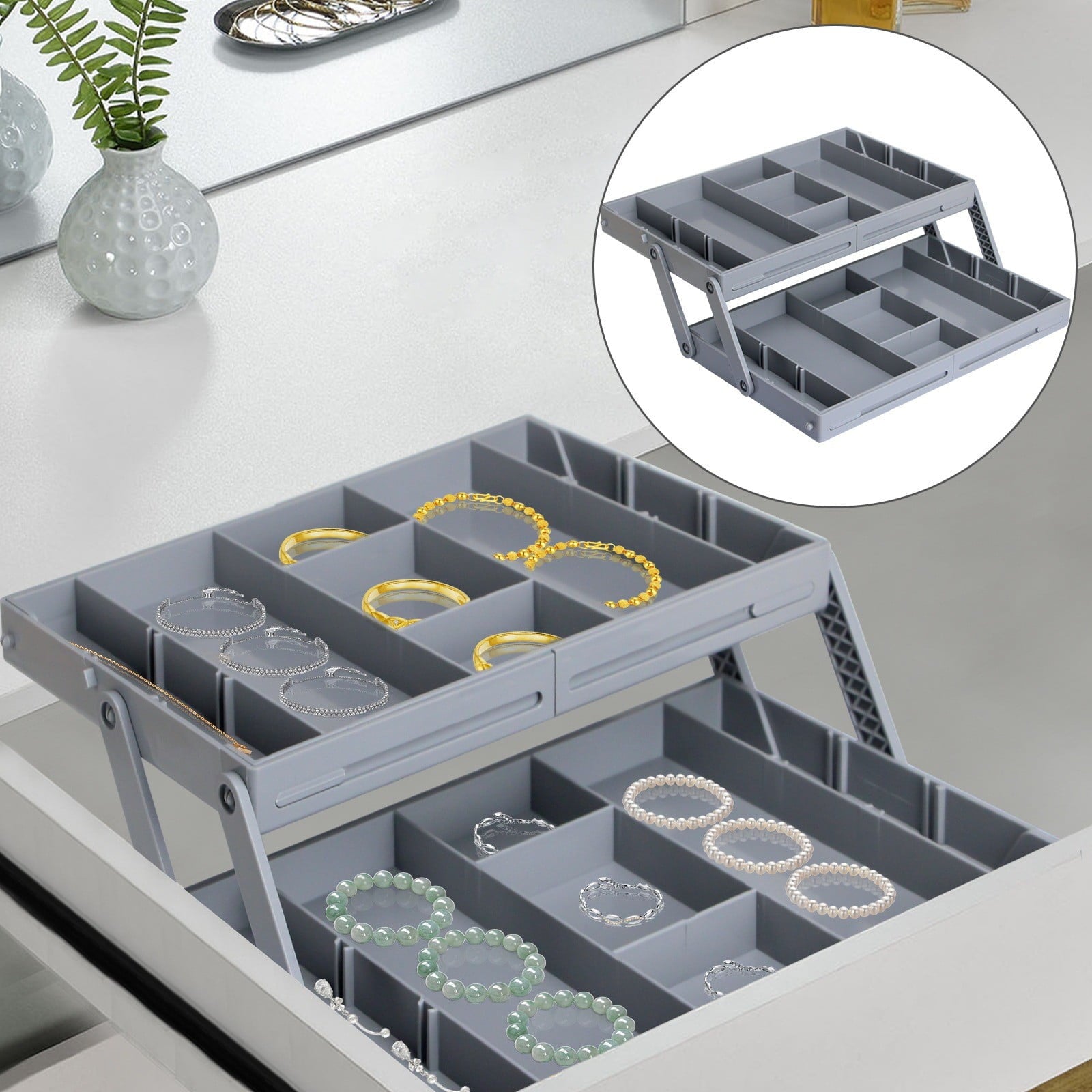Versatile - Drawer Organizer System Expandable Storage Trays for Efficient Home and Use
