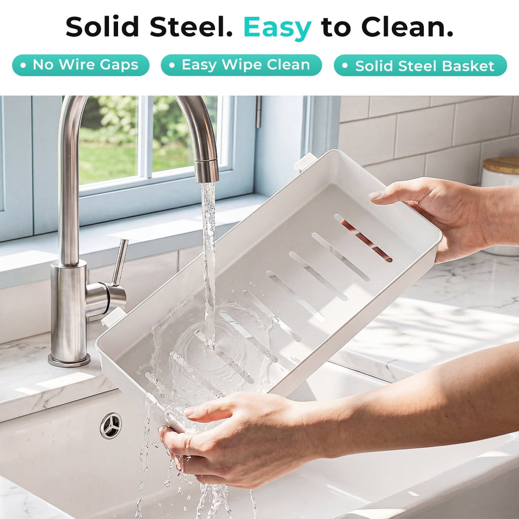 Adjustable 2-Tier Pull Out Under Sink Organizer Big Capacity Heavy Duty Metal Slide Shelf for Kitchen Bathroom Cabine... - Image 6