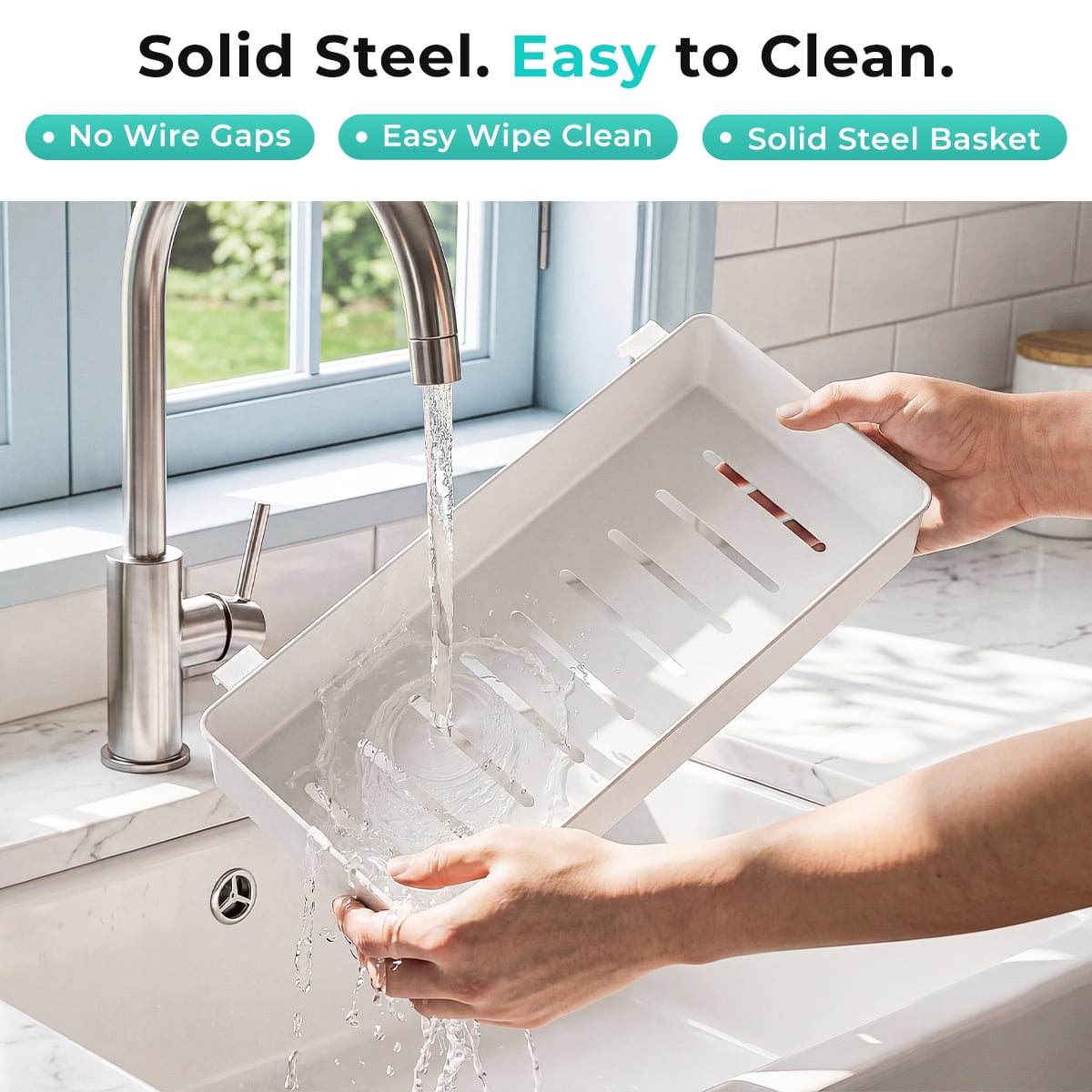 Adjustable 2-Tier Pull Out Under Sink Organizer Big Capacity Heavy Duty Metal Slide Shelf for Kitchen Bathroom Cabine... - Image 6