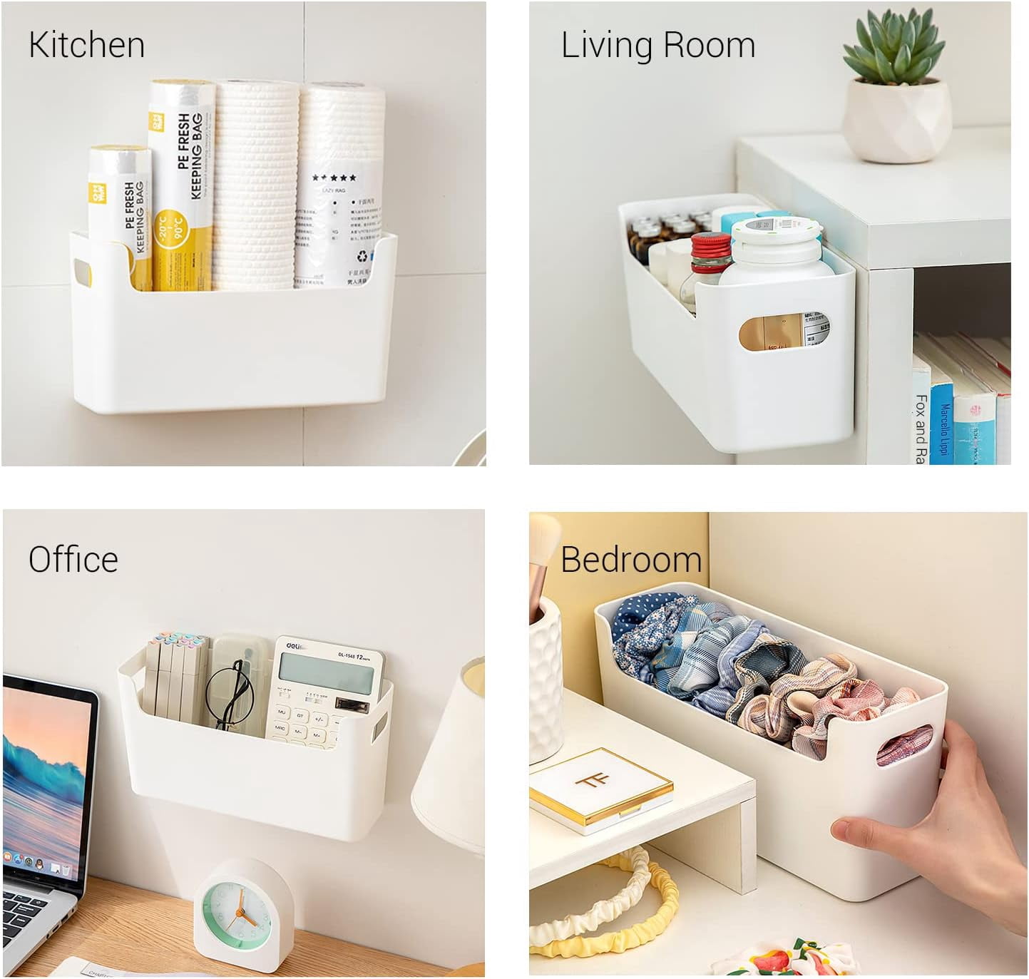 GIXUSIL 2 Pack Large Cabinet Door Organizer Adhesive Mount Kitchen Wrap Organizer Container Plastic Storage Shelf Versatile for Kitchen, Bat - Image 5