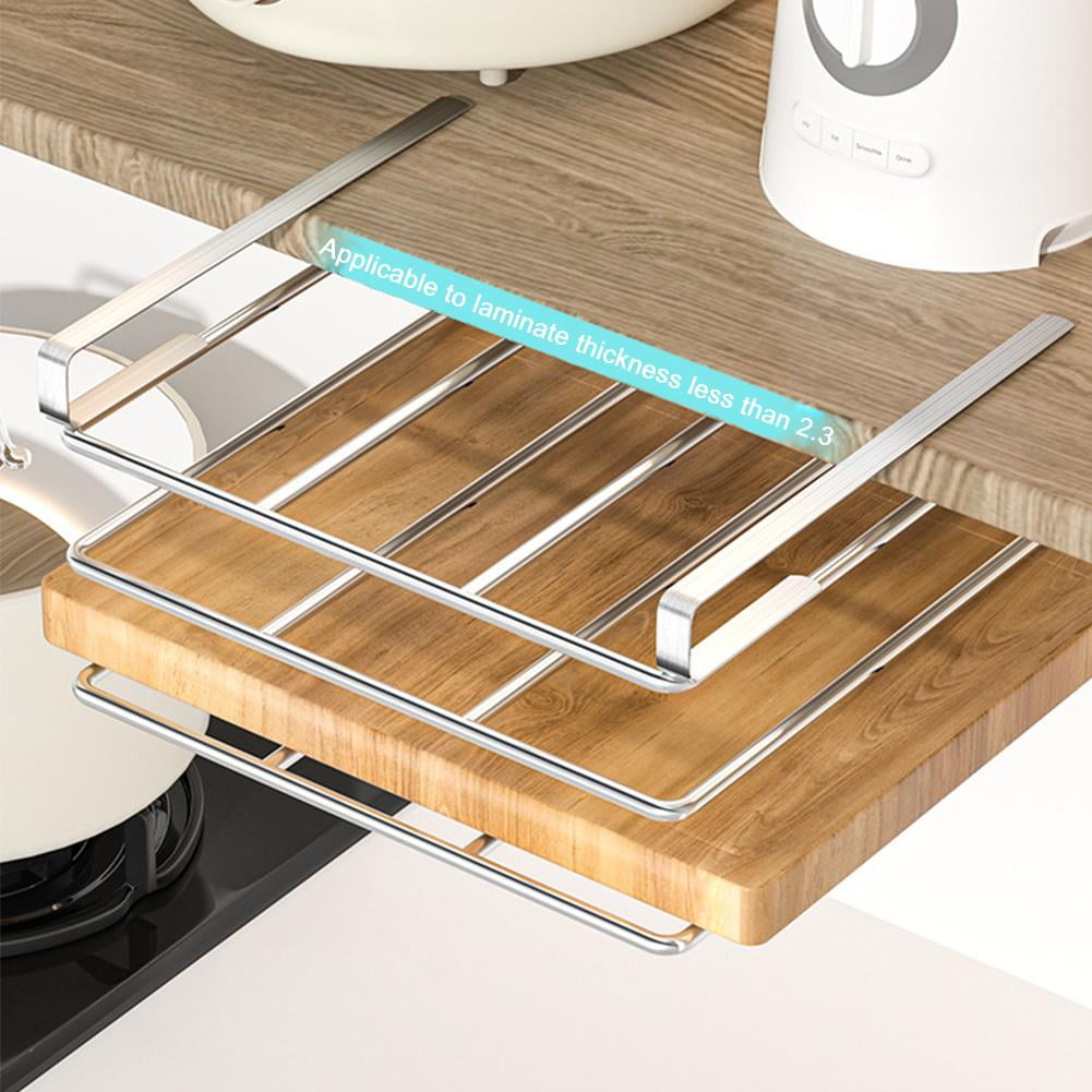 Board Holder, Metal Hanging Board Organizer Space Saving, Heavy Duty Shelf Chopping Pot Holder Board Lid Rack 17.55"*... - Image 3