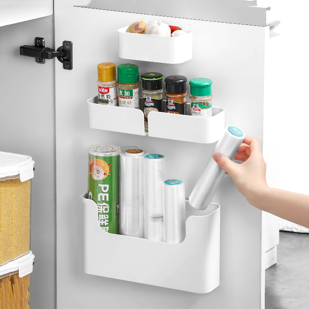 Adhesive Cabinet Door Organizer Storage 4 Pack, Door Rack Shelves Holder for Sink Kitchen Bathroom RV Pantry Bedroom ... - Image 6