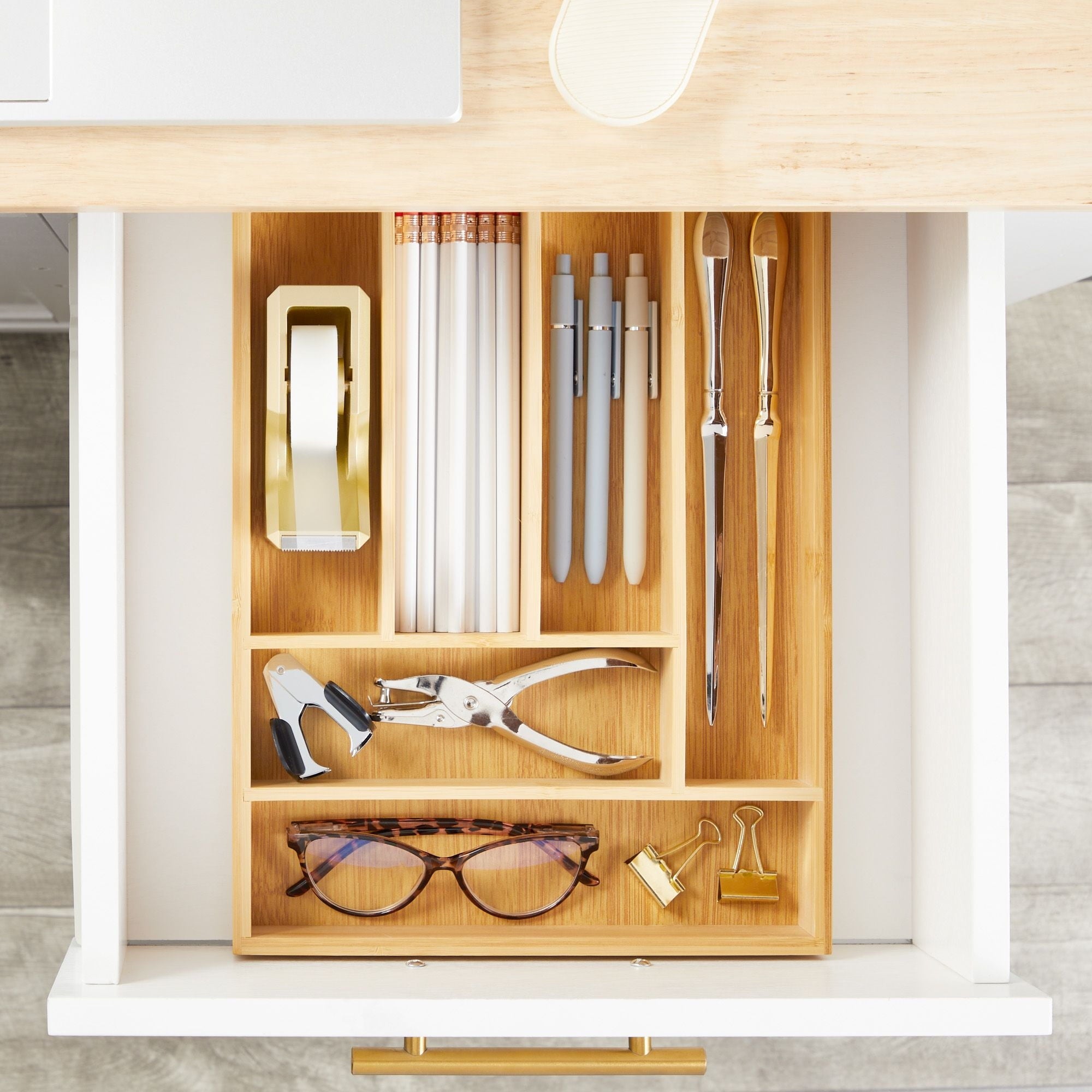 Bamboo Silverware Drawer Organizer with 6 Slots, Wooden Cutlery Tray Holder for Kitchen, Flatware, Utensils, 14.5 x 10.25 x 1.75 In - Image 3