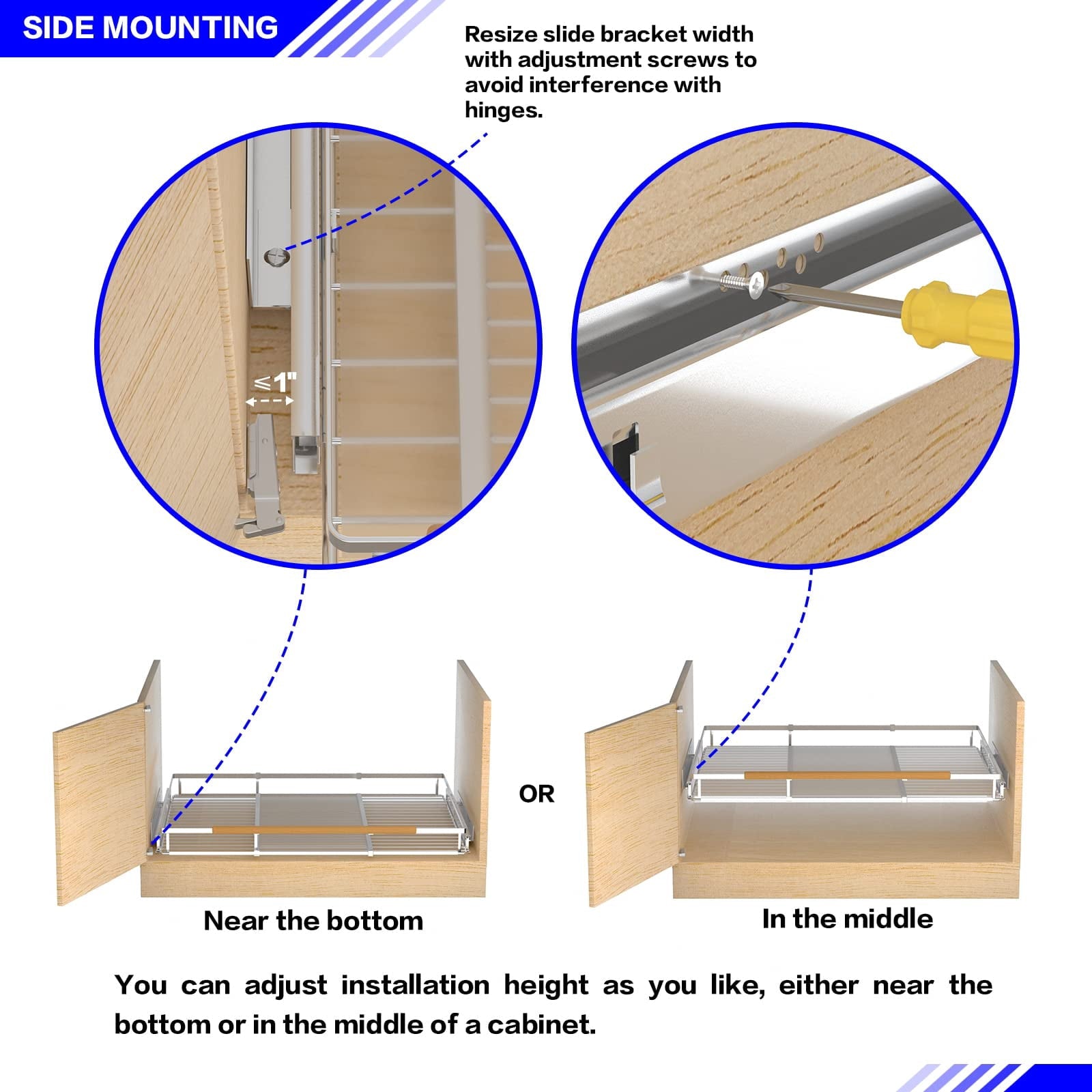Pull Out Drawer Cabinet Organizer, Expandable Slide Out Storage Shelves - Heavy Duty, for Cabinets, Under Sink and Wa... - Image 3