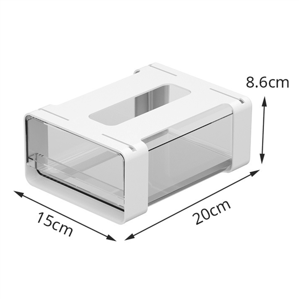 Kitchen Plastic Storage Cabinet Drawer Organizer, White - Image 4