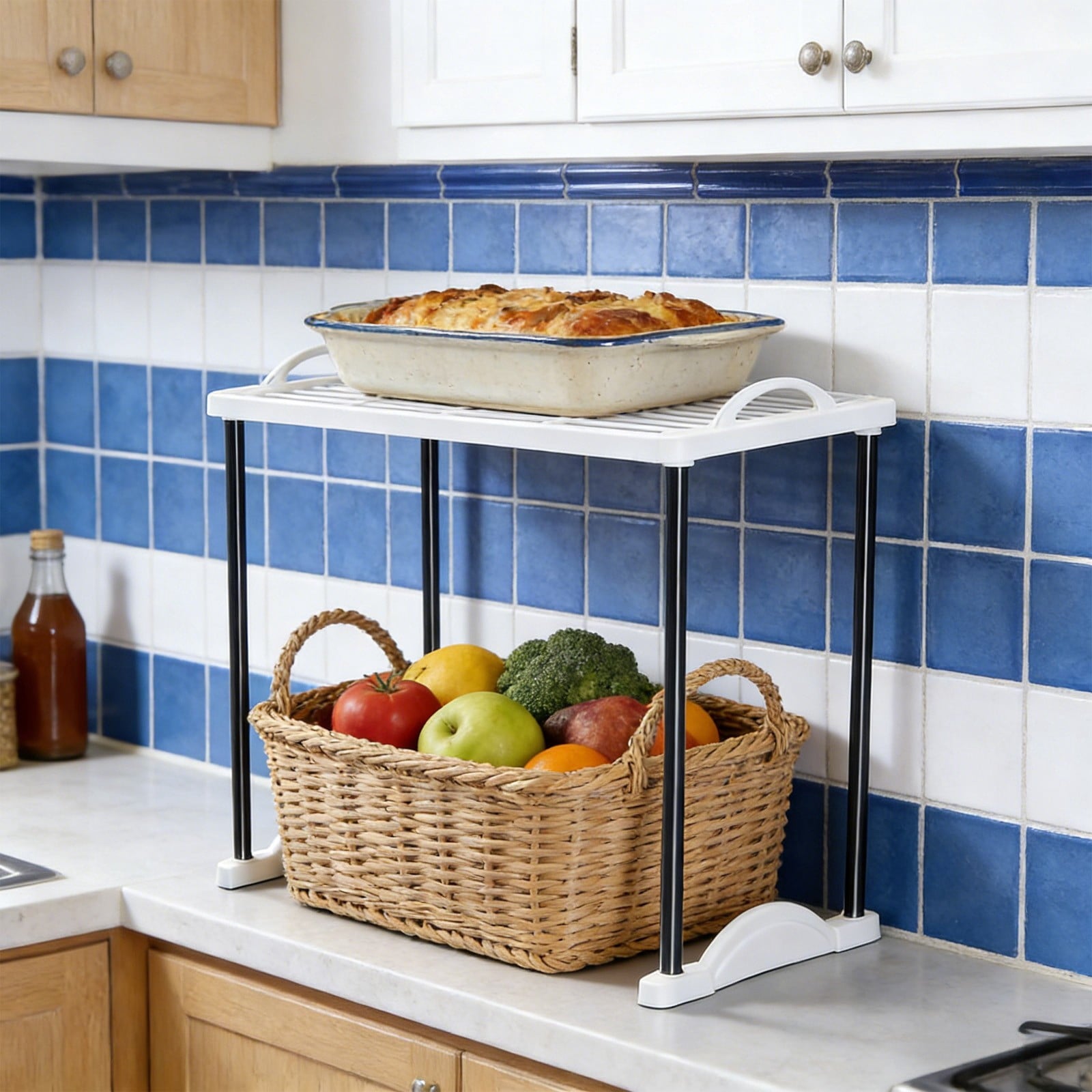 Multi Layer Plastic Storage Shelf Corner Rack for Desk Closet Bathroom Organization Space Saving Unit - Image 5