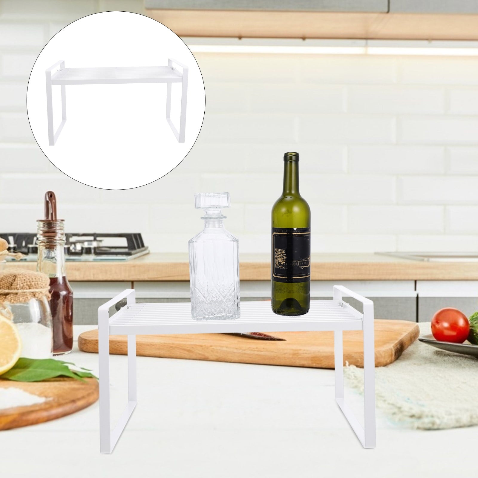 Kitchen Organizer Pantry Shelf Storage Rack Office White - Image 3