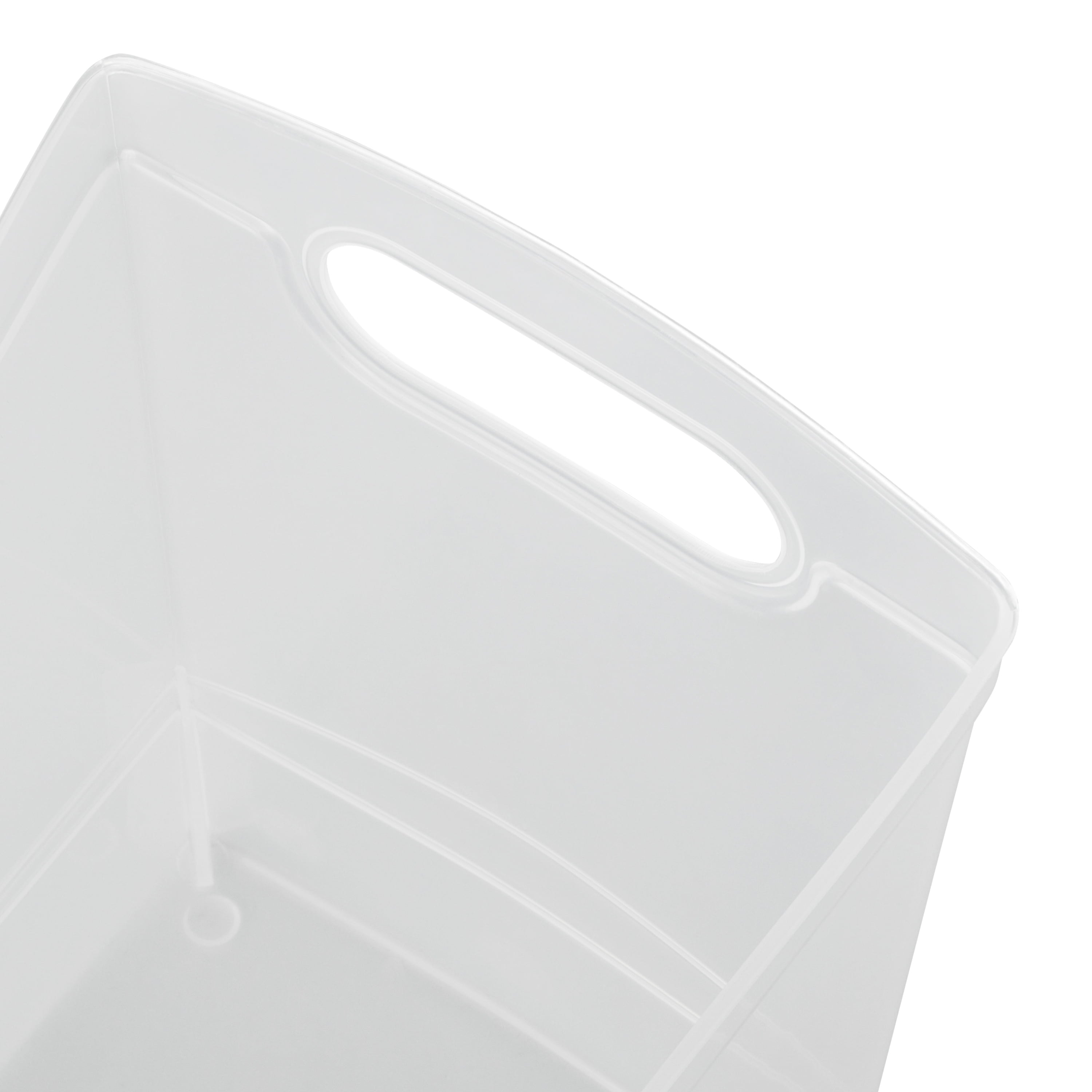 12 Qt Clear Plastic Storage Bin Organizer with Carrying Handles, Narrow Rectangular Utility Container for Pantry, Clo... - Image 2