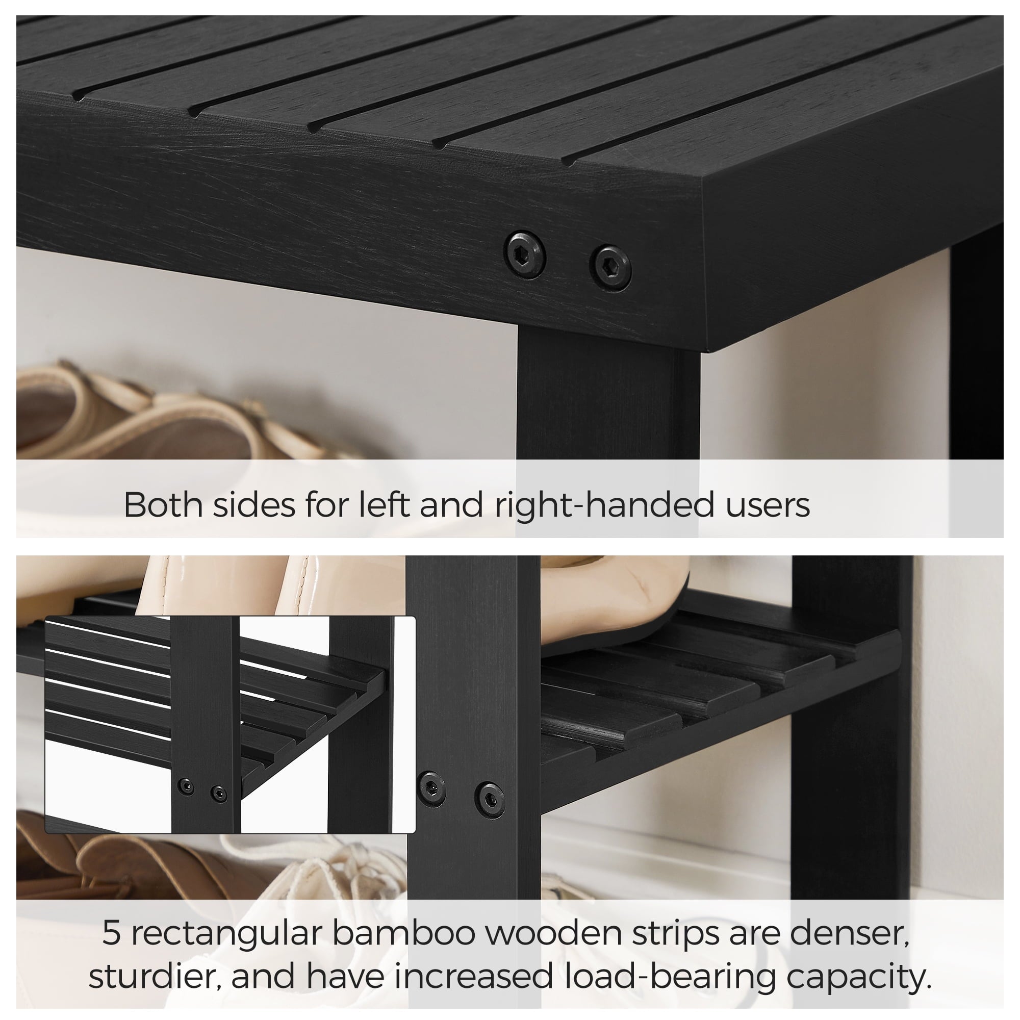 Bamboo Shoe Rack for Entryway 3-Tier Shoe Rack Bench for Entryway Bathroom Bedroom Small Shoe Organizer with Storage - Image 4