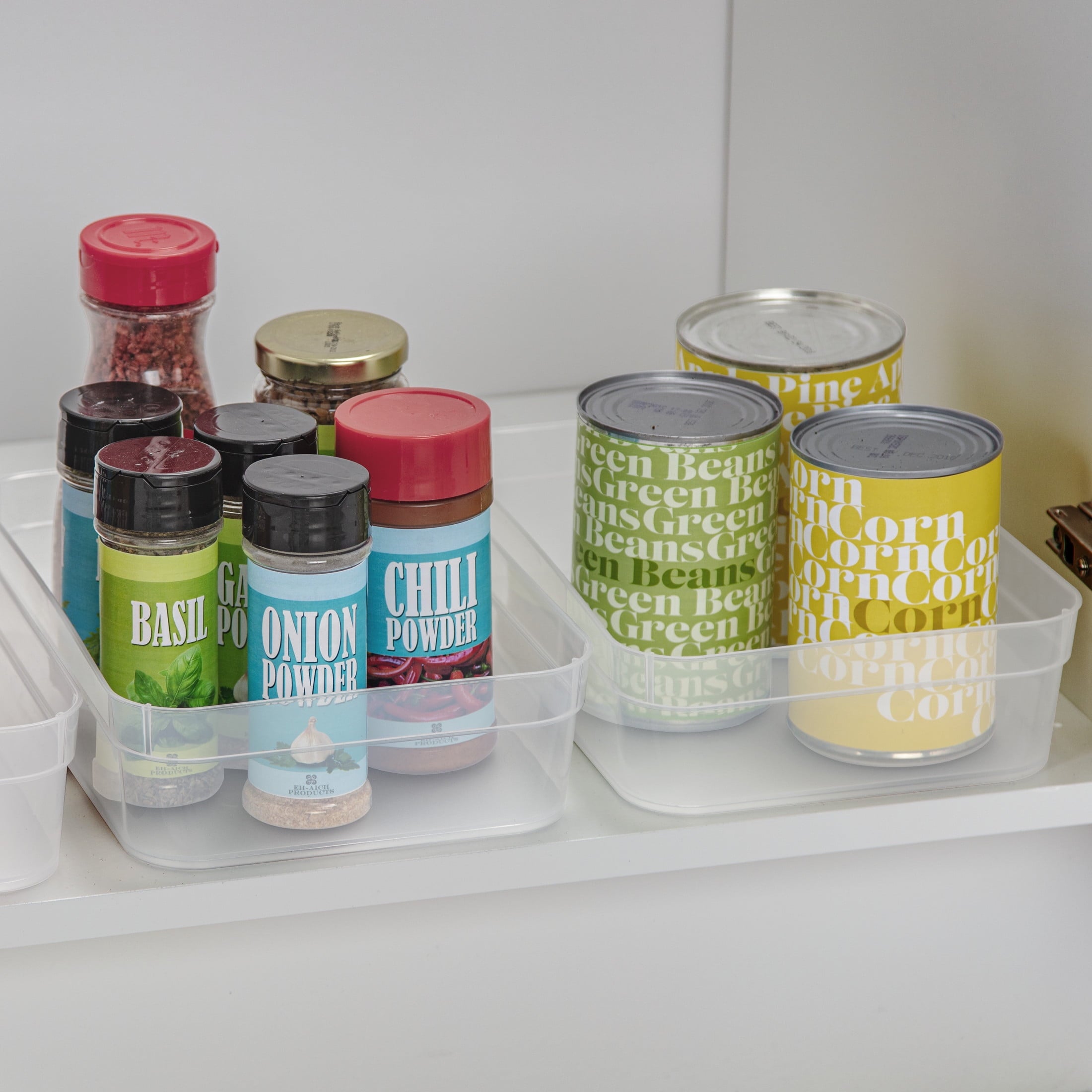 Sterilite Set (3) Large Storage Trays, Clear Plastic Open Bins, Drawer Organizers, 8 Count - Image 3