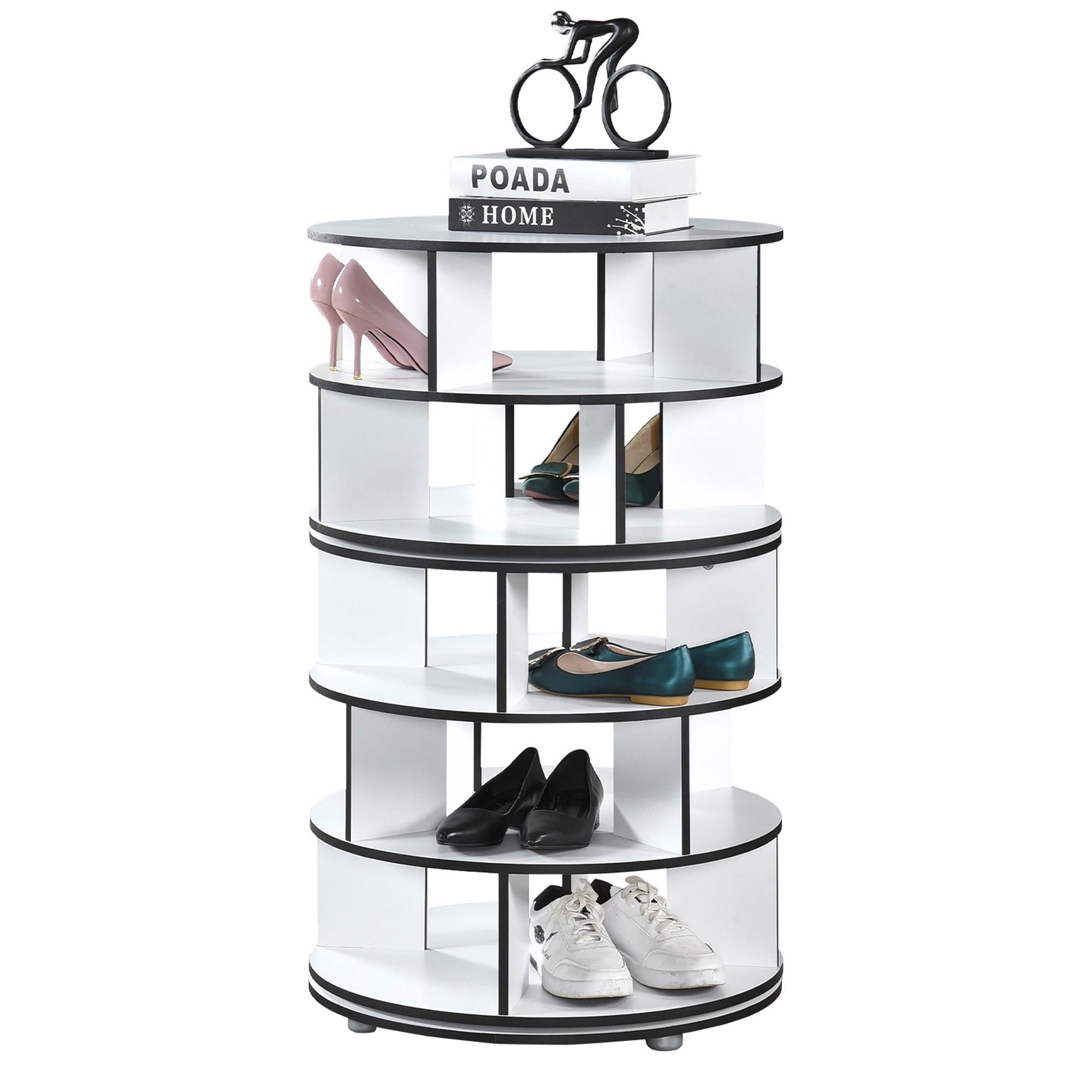 Revolving Shoe Rack, Spinning Shoe Rack Tower, 360° Revolving Shoe Storage Organizer for Closet Entryway Bedroom Hall... - Image 3