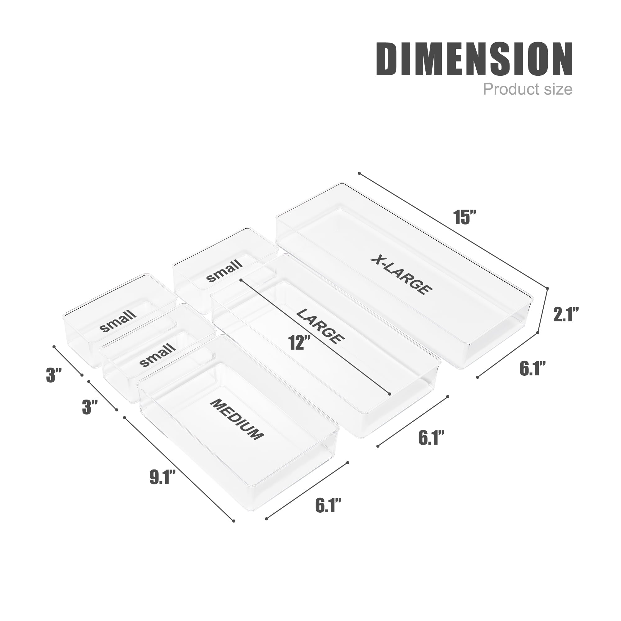 Clear Drawer Organizer Set for Kitchen Storage - Image 5