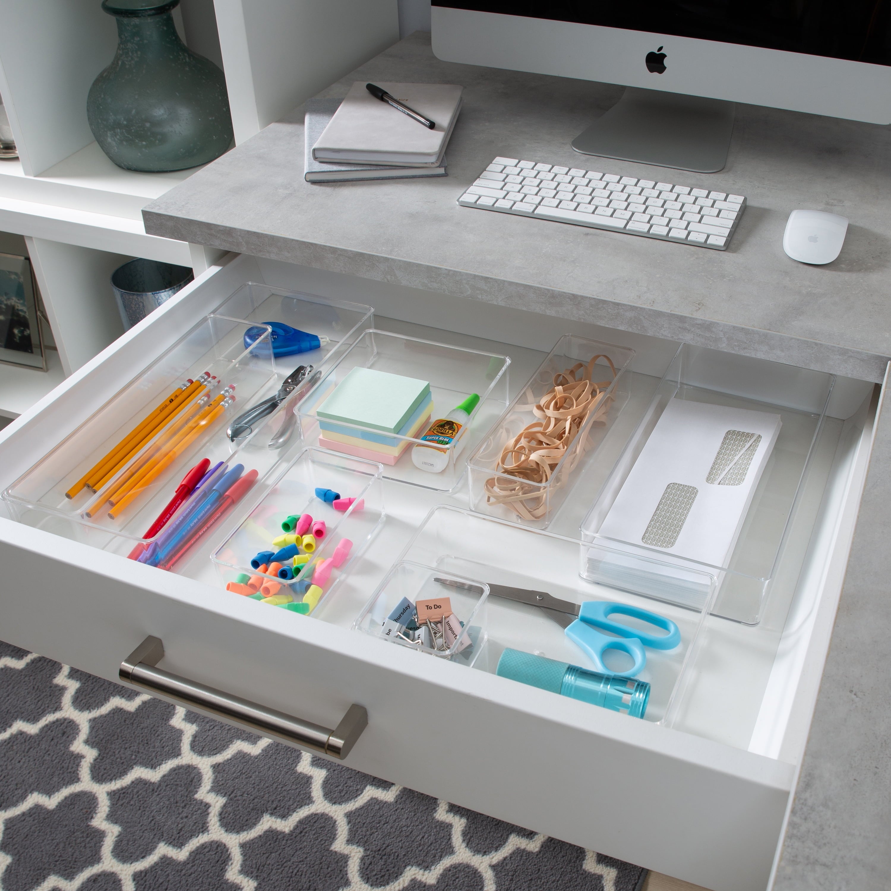Medium 9" x 3" Narrow Drawer Organizer, Clear - Image 4
