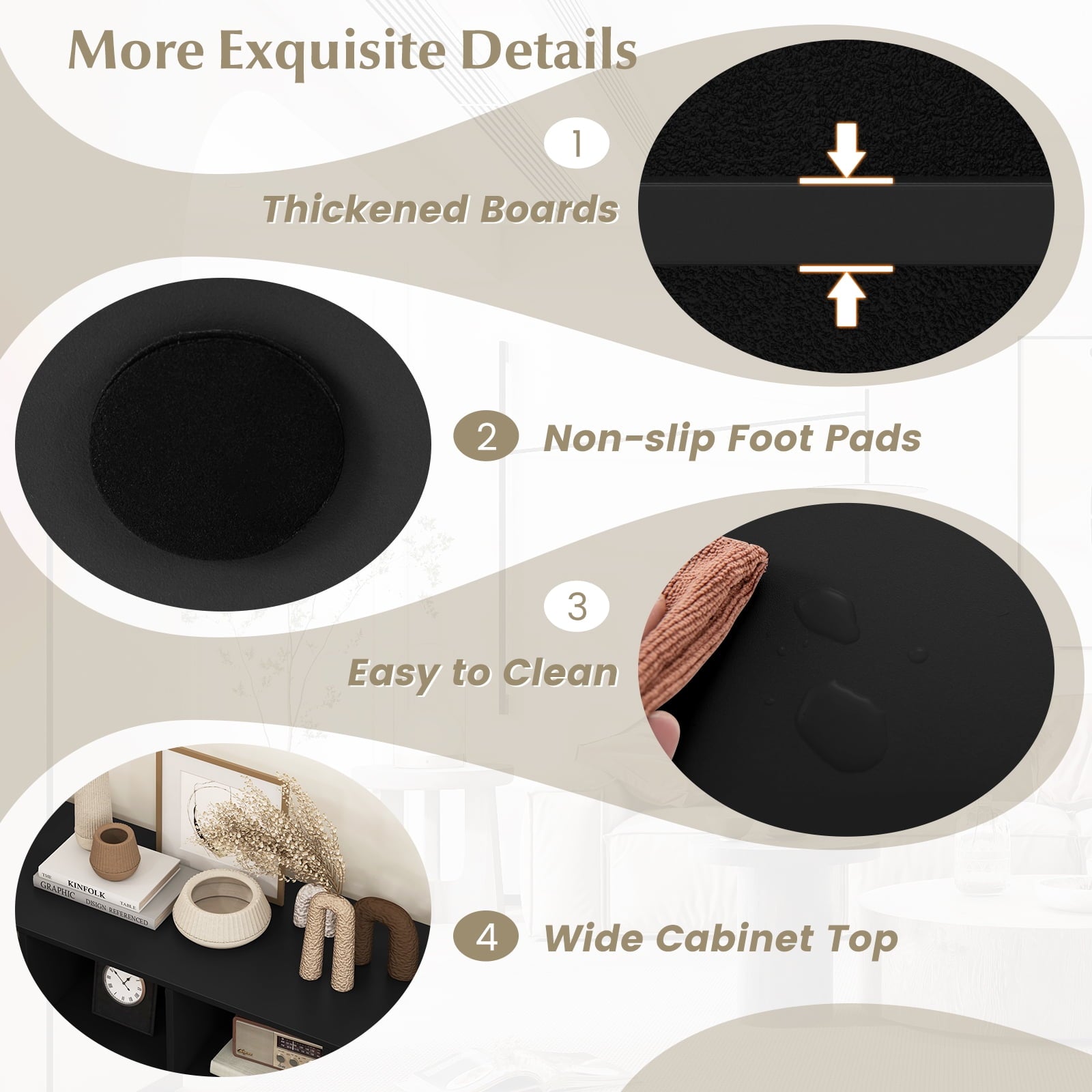 Giantex 8-Cubby Shoe Storage Bench, Entryway Shoe Rack Organizer, Multifunctional Bed End Bench, Black - Image 4