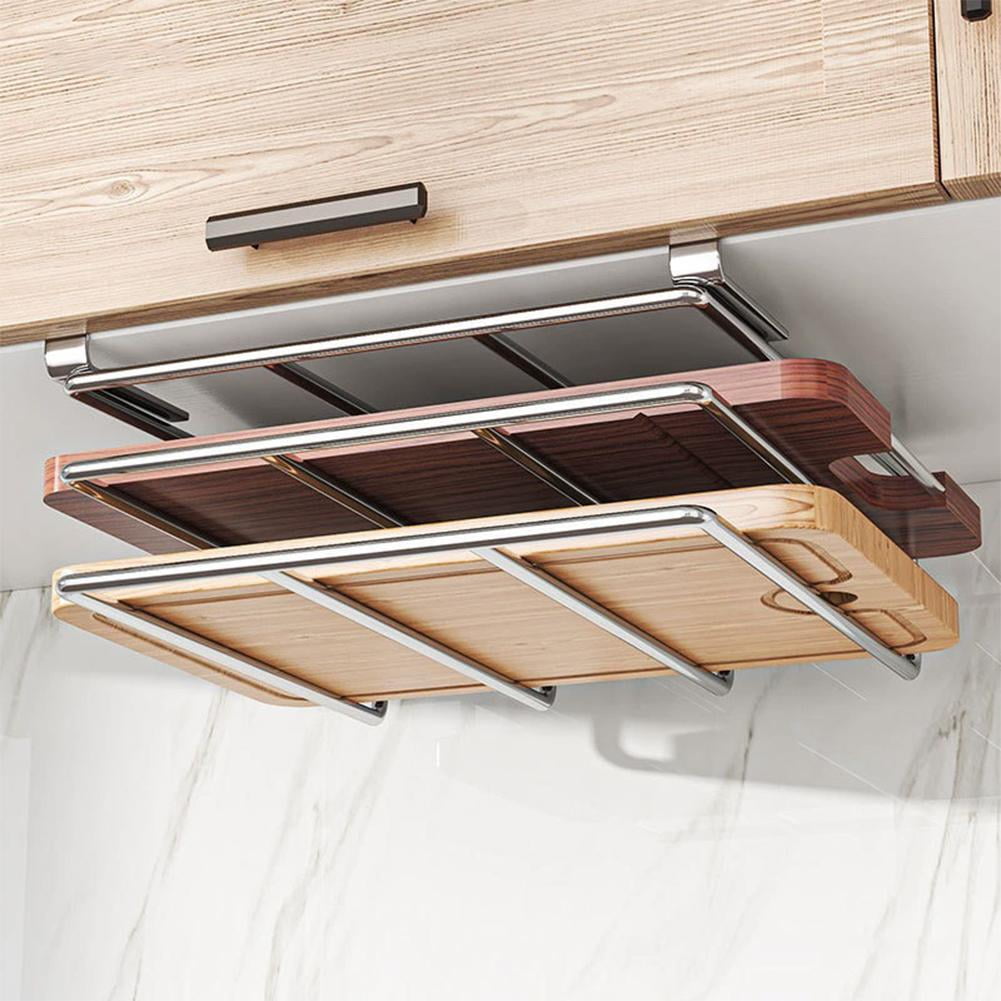 Board Holder, Metal Hanging Board Organizer Space Saving, Heavy Duty Shelf Chopping Pot Holder Board Lid Rack 17.55"*... - Image 2