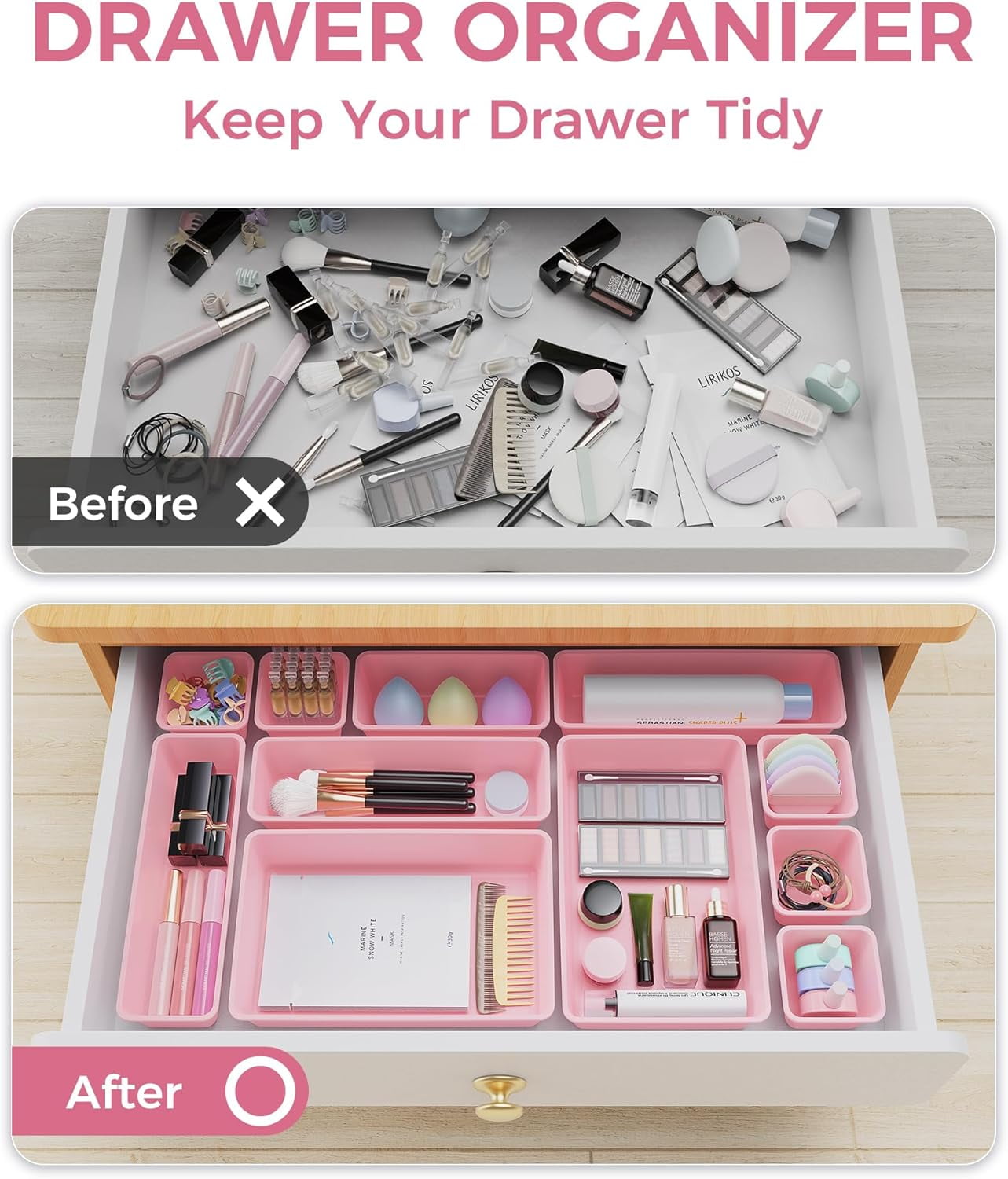 25 count Organizers Set, 4-Sizes Vanity and Organizer, Desk and bathroom Organizer Trays, Organizers and Storage for,... - Image 4