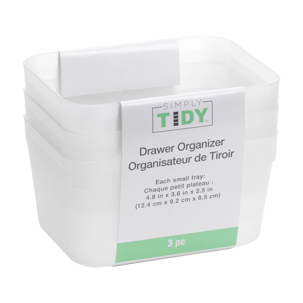 4.8" Clear Drawer Organizer Set by Simply Tidy  Small Plastic Storage Trays for Craft Supplies - Tools & Office Drawers - Stackable Design - - Image 4