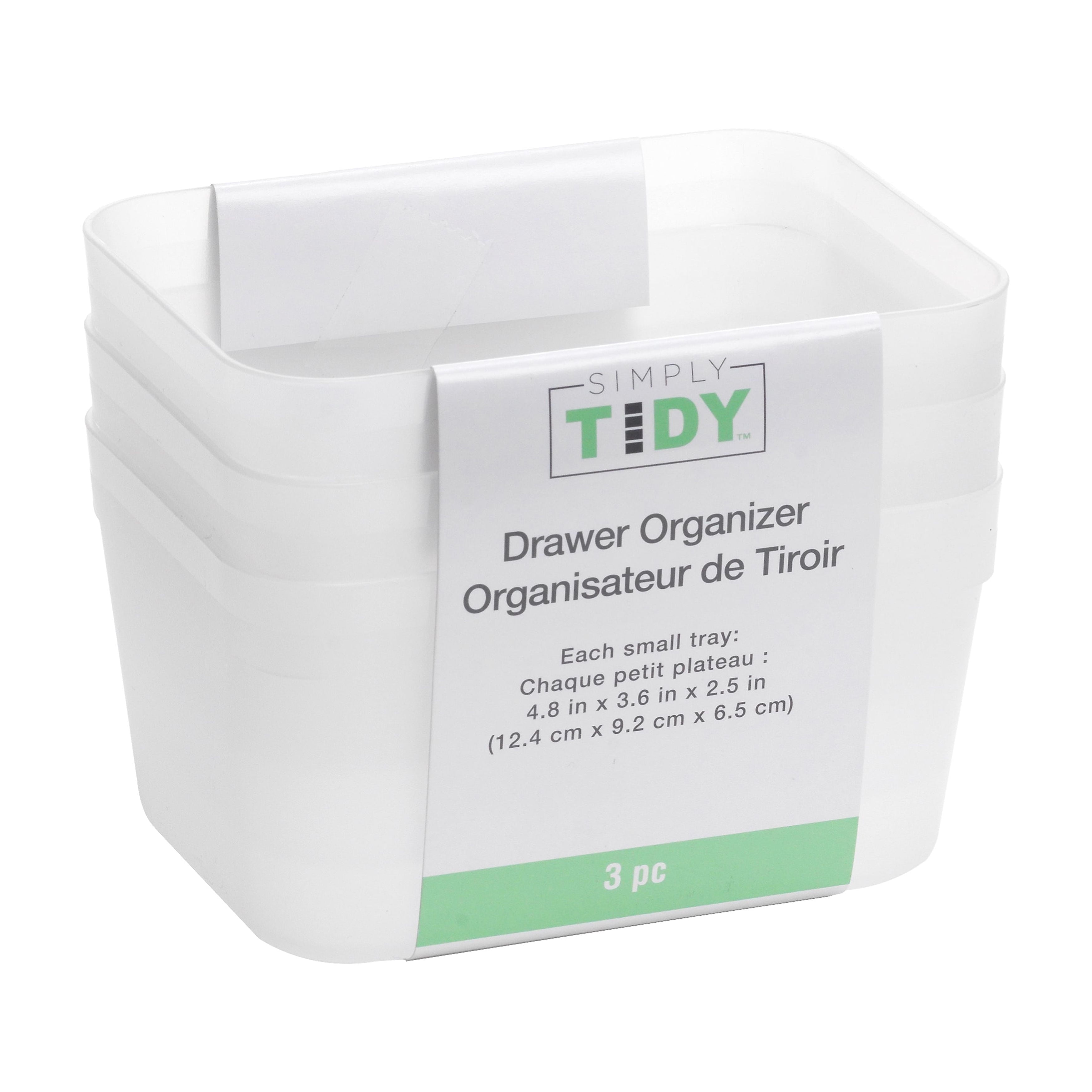 4.8" Clear Drawer Organizer Set by Simply Tidy  Small Plastic Storage Trays for Craft Supplies - Tools & Office Drawers - Stackable Design - - Image 4