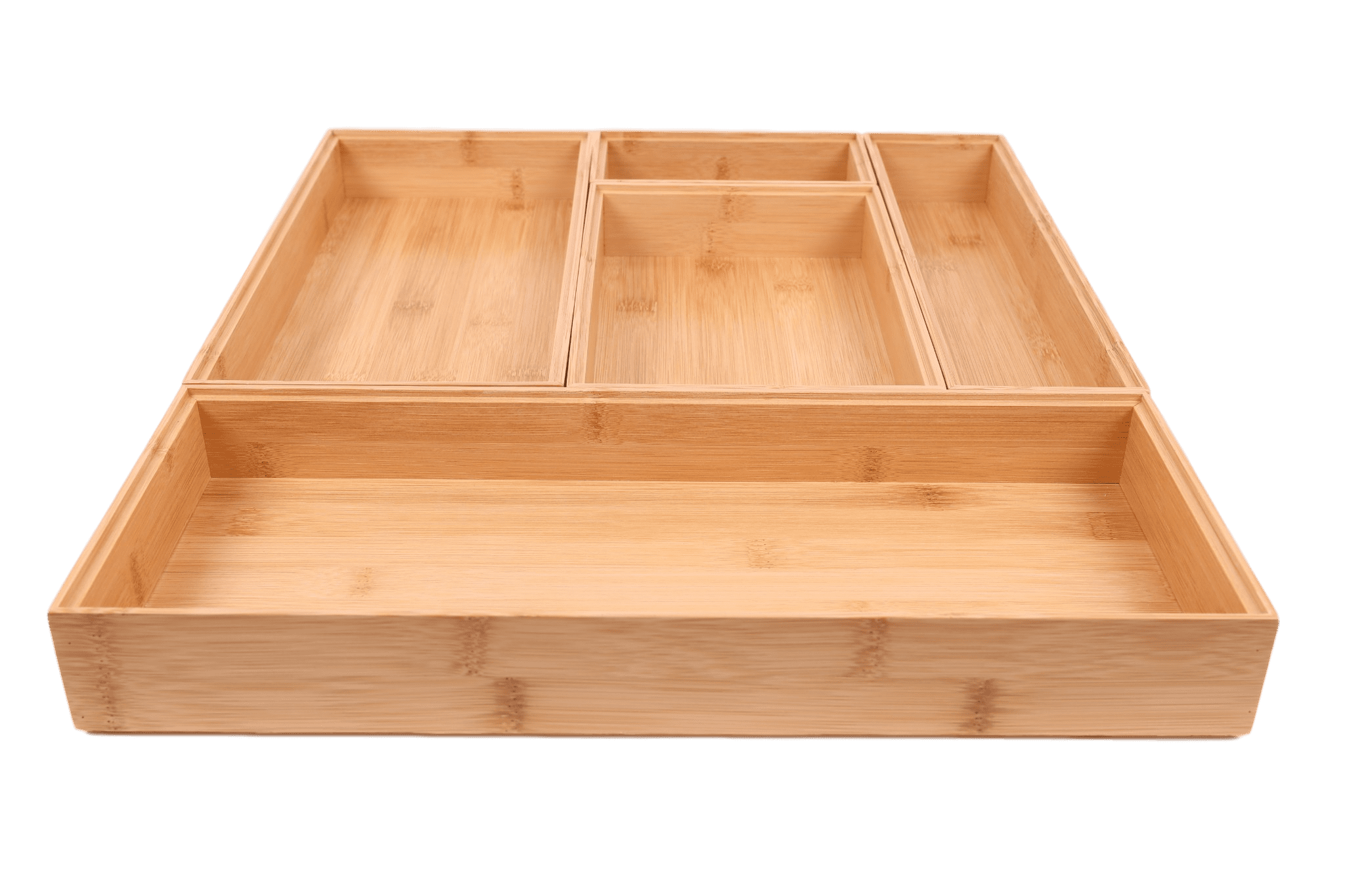 Better Homes & Gardens Bamboo Drawer Organizer 5pc Set, 17.9Wx 14.96Dx1.97H in, Natural Bamboo Color - Image 5