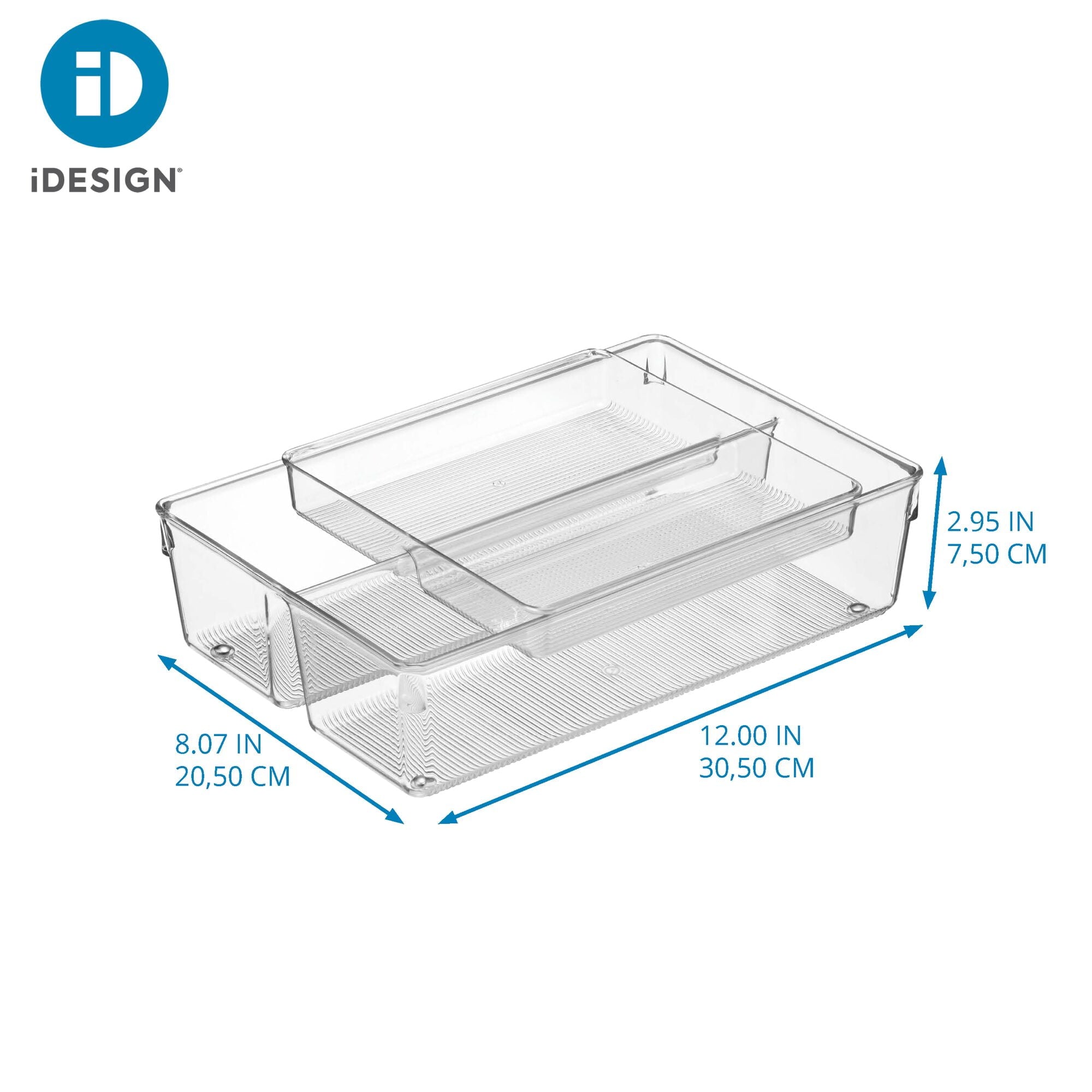 2-Piece Kitchen Drawer Organizer for Utensils and Tools, Clear - Image 4