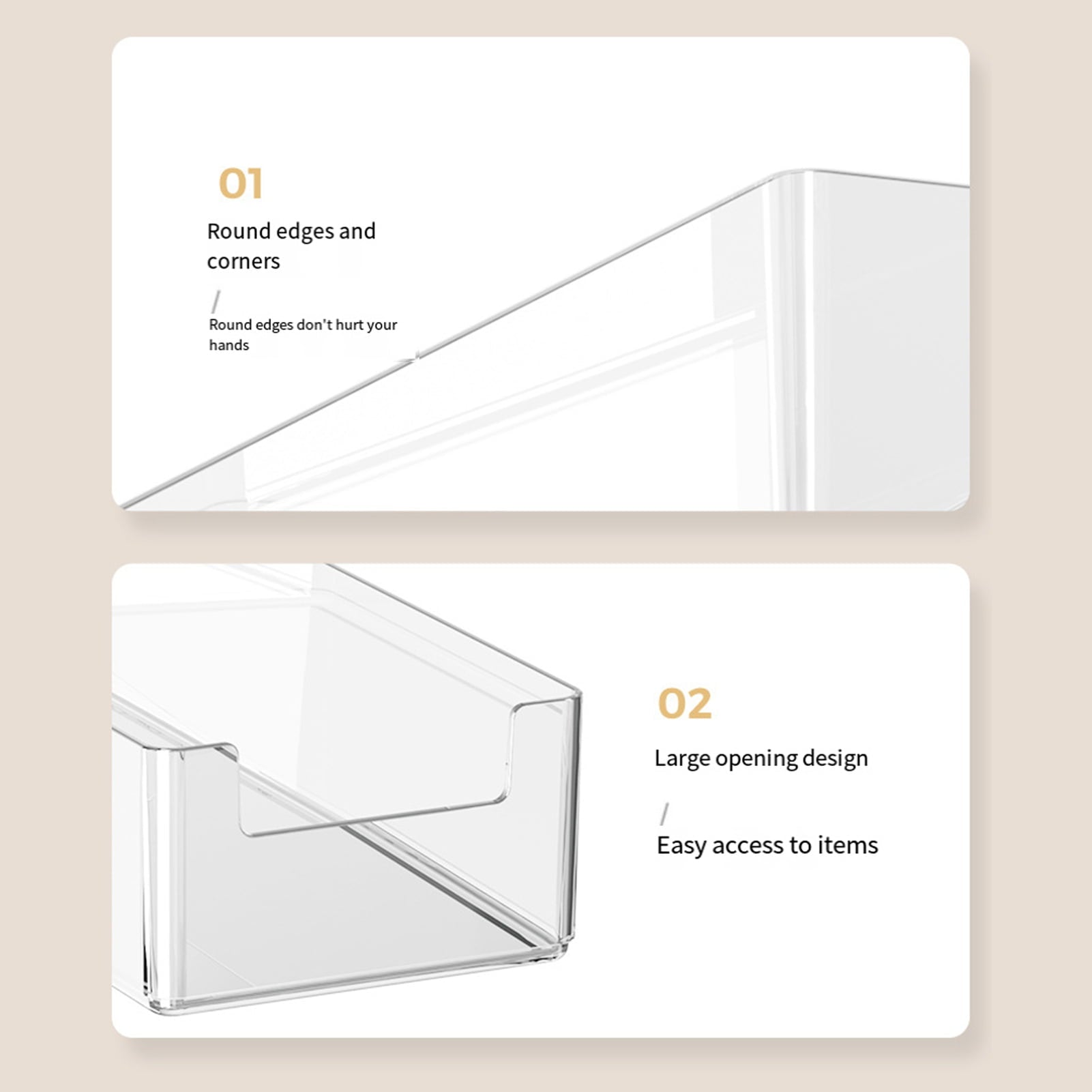 Clear Drawer Organizer, Plastic Drawer Organizers for Home Organization and Storage, 4 Sizes Optional Small Organizer... - Image 5