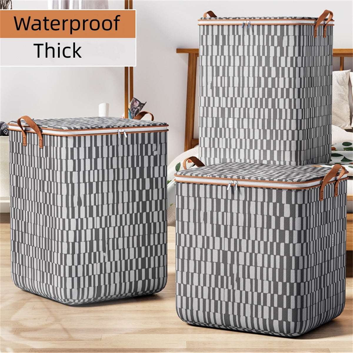 Large Collapsible Storage Bin with Lid and Handle 180L Storage Organizer Containers, Baskets for Bedroom Closet Living Room Comforters Pillo - Image 5
