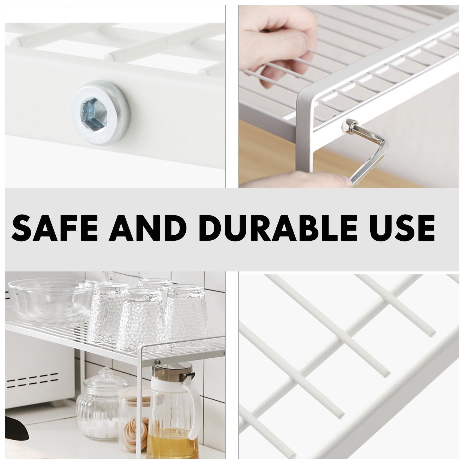 Kitchen Organizer Pantry Shelf Storage Rack Office White - Image 5