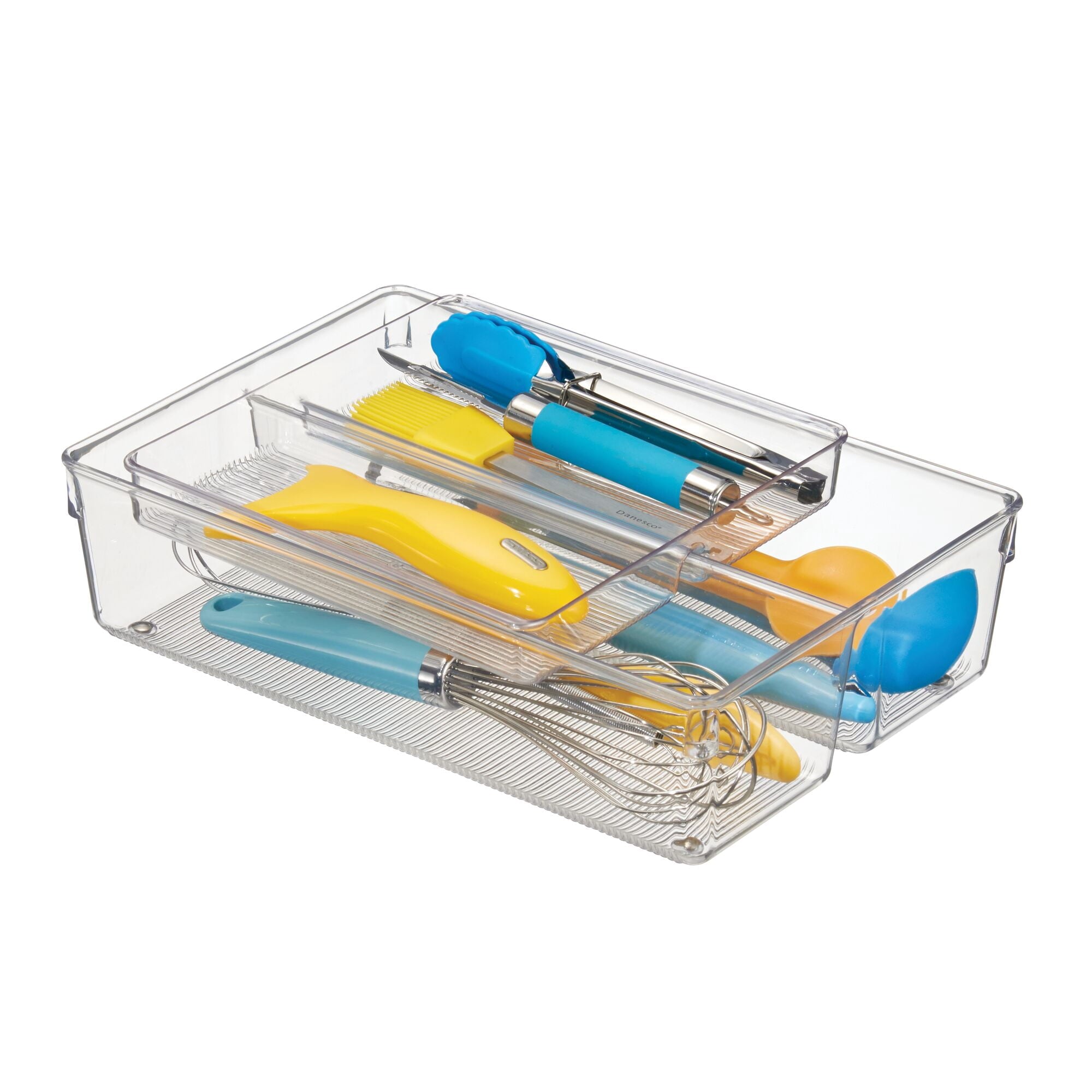 2-Piece Kitchen Drawer Organizer for Utensils and Tools, Clear - Image 2