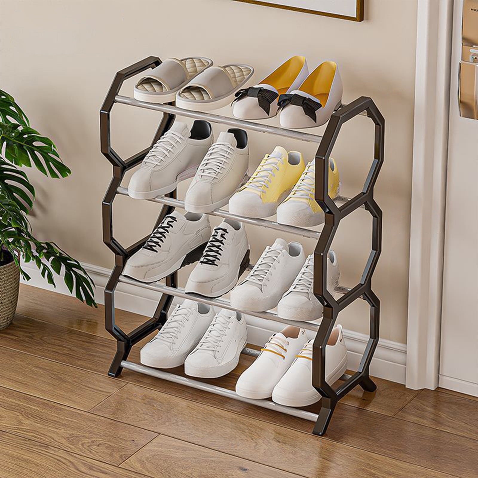 Shoe Rack, 4-Tier Shoe Storage Rack with Thickened, Sturdy Shoe Organizer for Bedroom Entryway and Front Door Entrance - Image 4