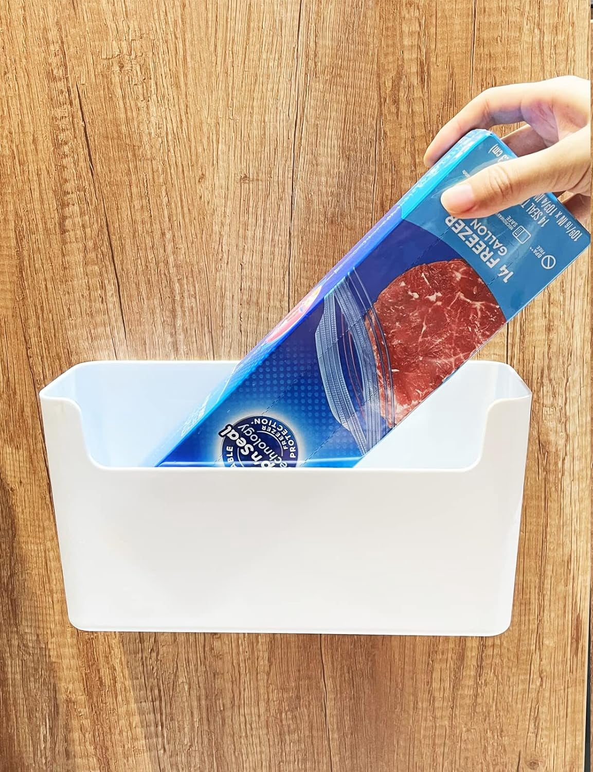 GIXUSIL 2 Pack Large Cabinet Door Organizer Adhesive Mount Kitchen Wrap Organizer Container Plastic Storage Shelf Versatile for Kitchen, Bat - Image 3