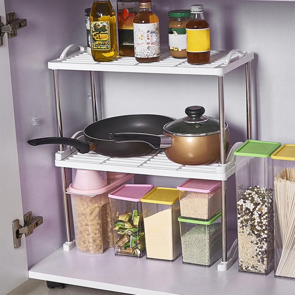 Stackable Multi Layer Storage Rack, Plastic Corner Organizer for Desktop Office Wardrobe, Multi-Purpose Shelving Unit - Image 6