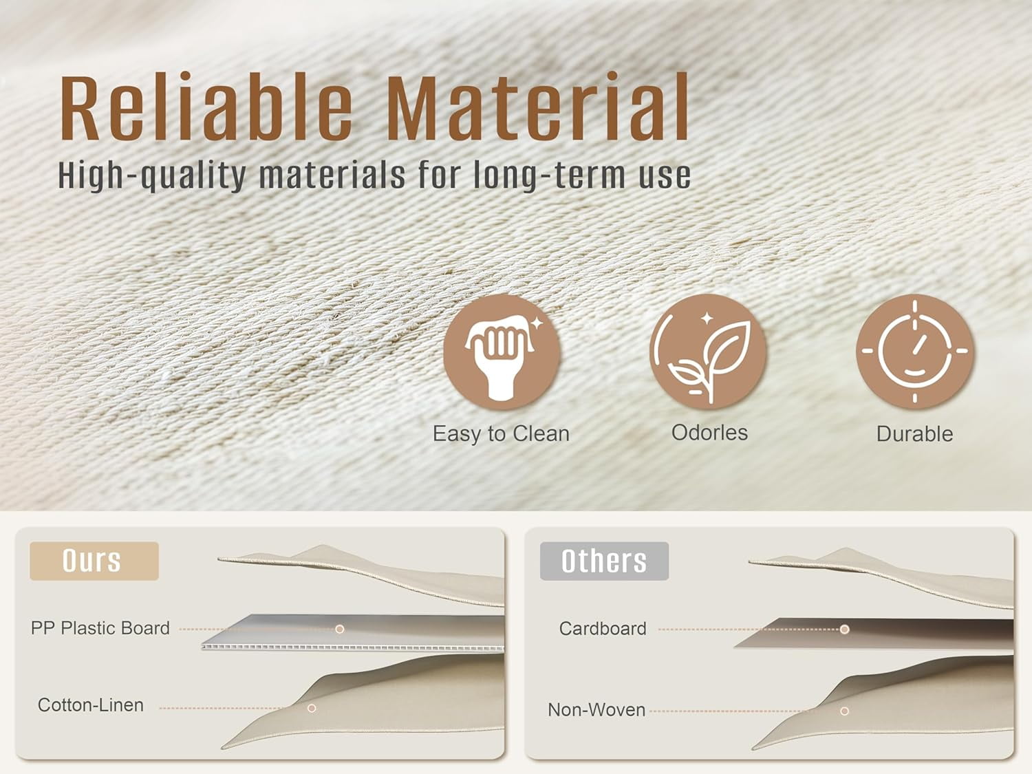 3 Pack Fabric Storage Bins for Shelves Closet Storage Bins Collapsible Closet Organizers for Clothes - Image 3