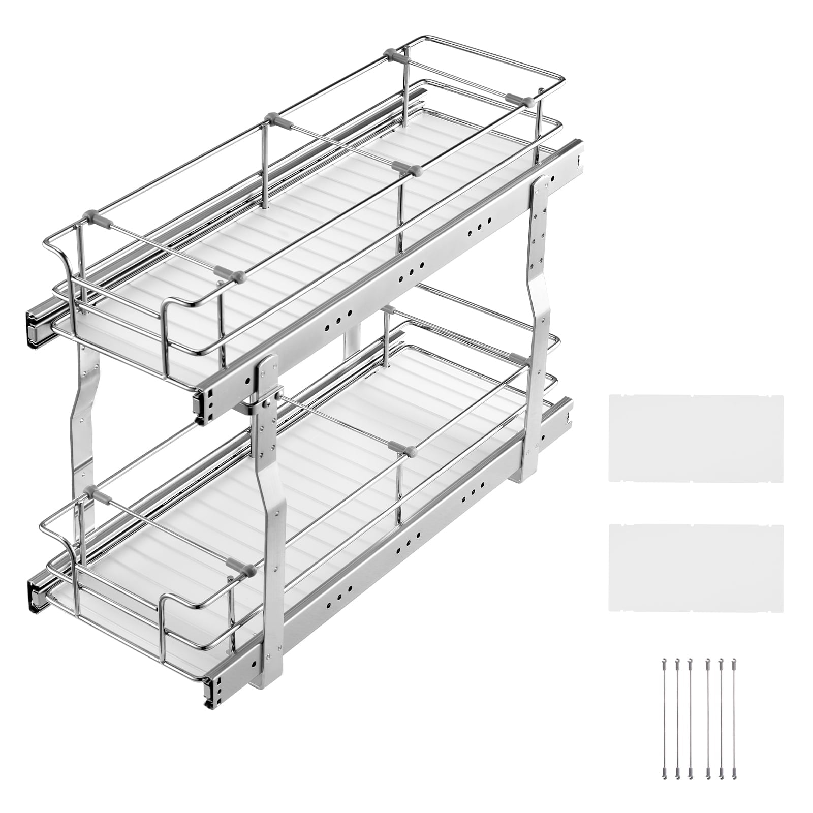 KFFKFF 8.5"Wx21"Dx15"H Pull-Out Cabinet Organizer, Durable Slide-Out Pantry Shelves, Steel Sliding Storage Drawers for Home Use, Fits 10"Wx2 - Image 4