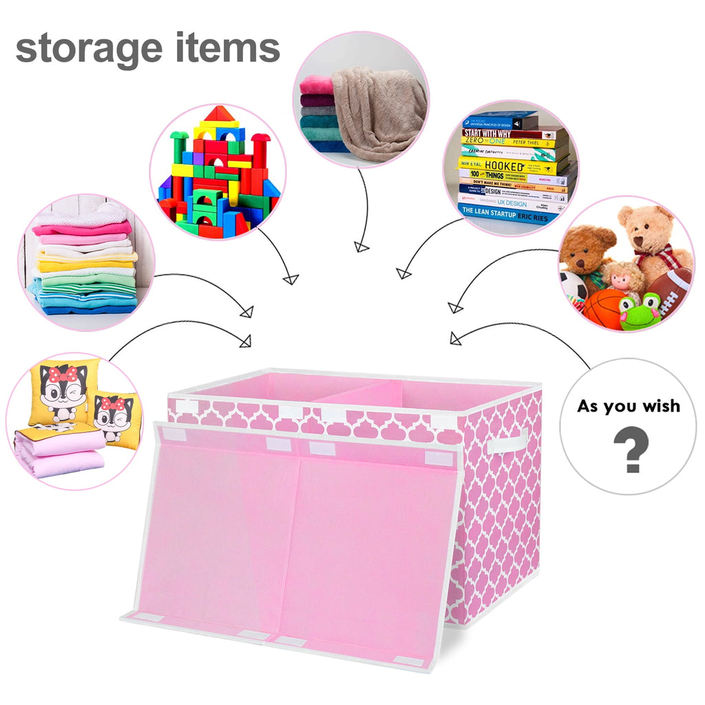Toy Box for Girls, Kids - Large Toy Chest Organizers and Storage Boxes with Flip-Top Lid & Divider, Collapsible Conta... - Image 4