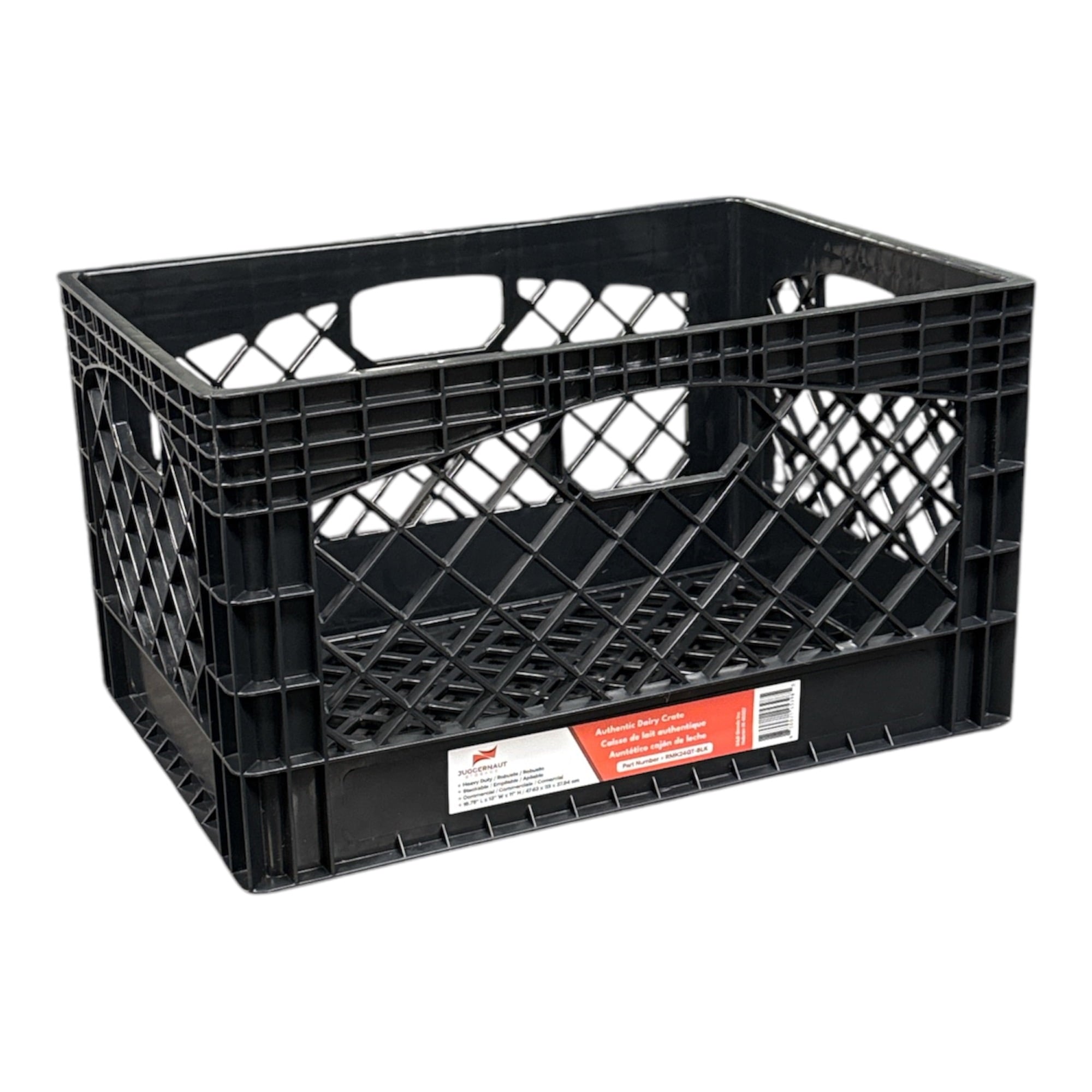 Plastic Heavy-Duty Milk Crate, Black - Image 5