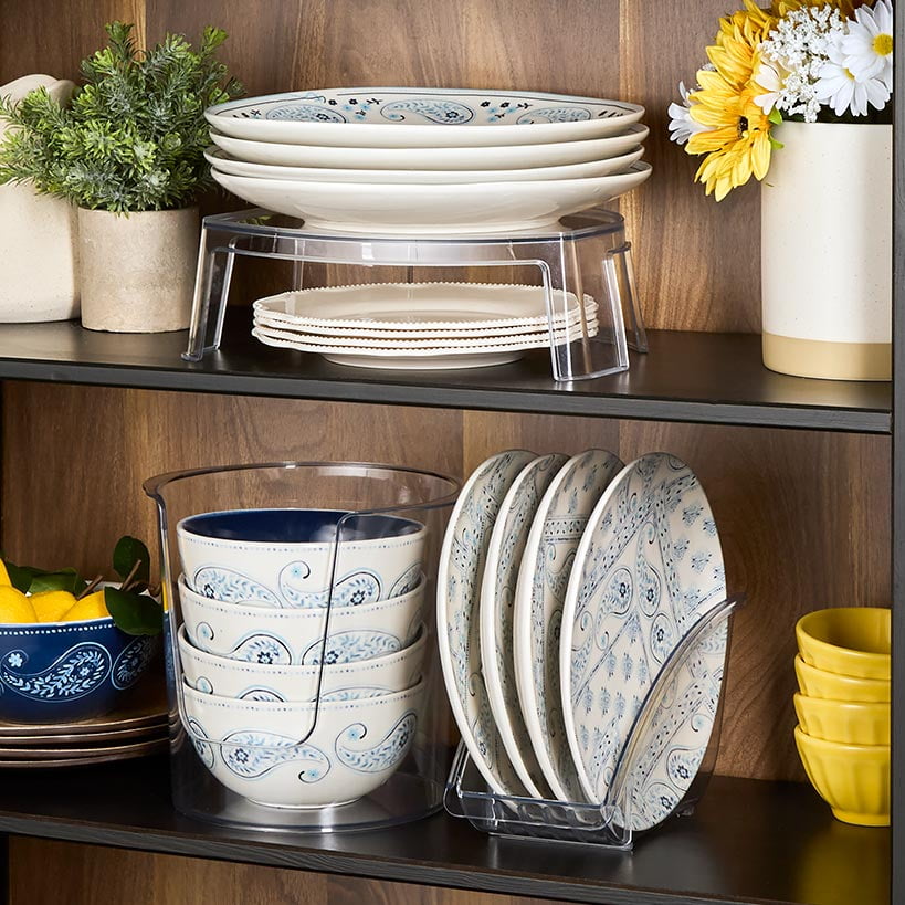 Kitchen Storage Clear Cabinet Organizers - Plate, Bowl, or Shelf - Image 2