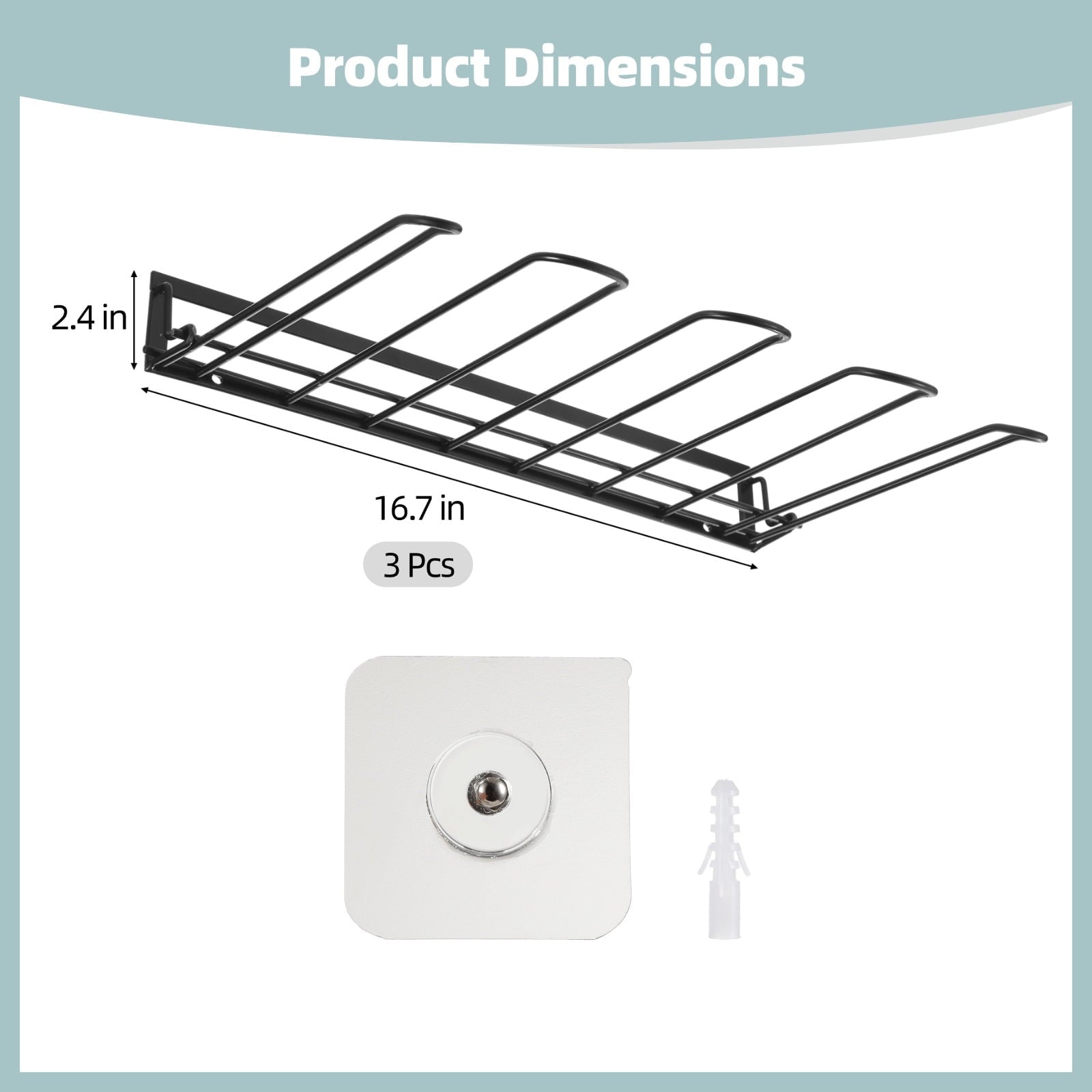 Boot Rack, Wall Mounted Boot Rack for Closet, Iron Boot Hangers with Adhesive Hooks, Expansion Screws, Space-Saving B... - Image 5