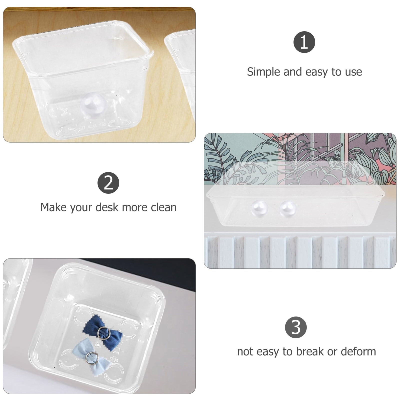 13pcs Plastic Dresser Drawer Organizers Drawer Storage Bin for Pens Gadgets - Image 3