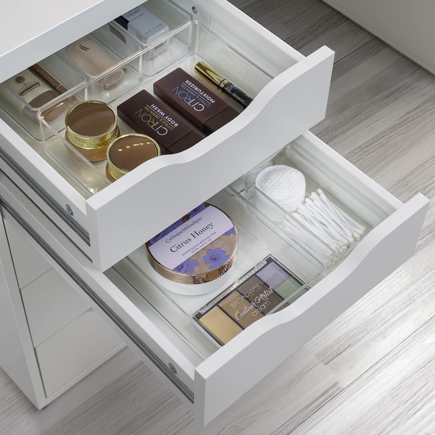 Sorbus Set of 5 Clear Plastic Drawer Storage Organizer Bins - Organization for Beauty, Kitchen, Office - Image 5