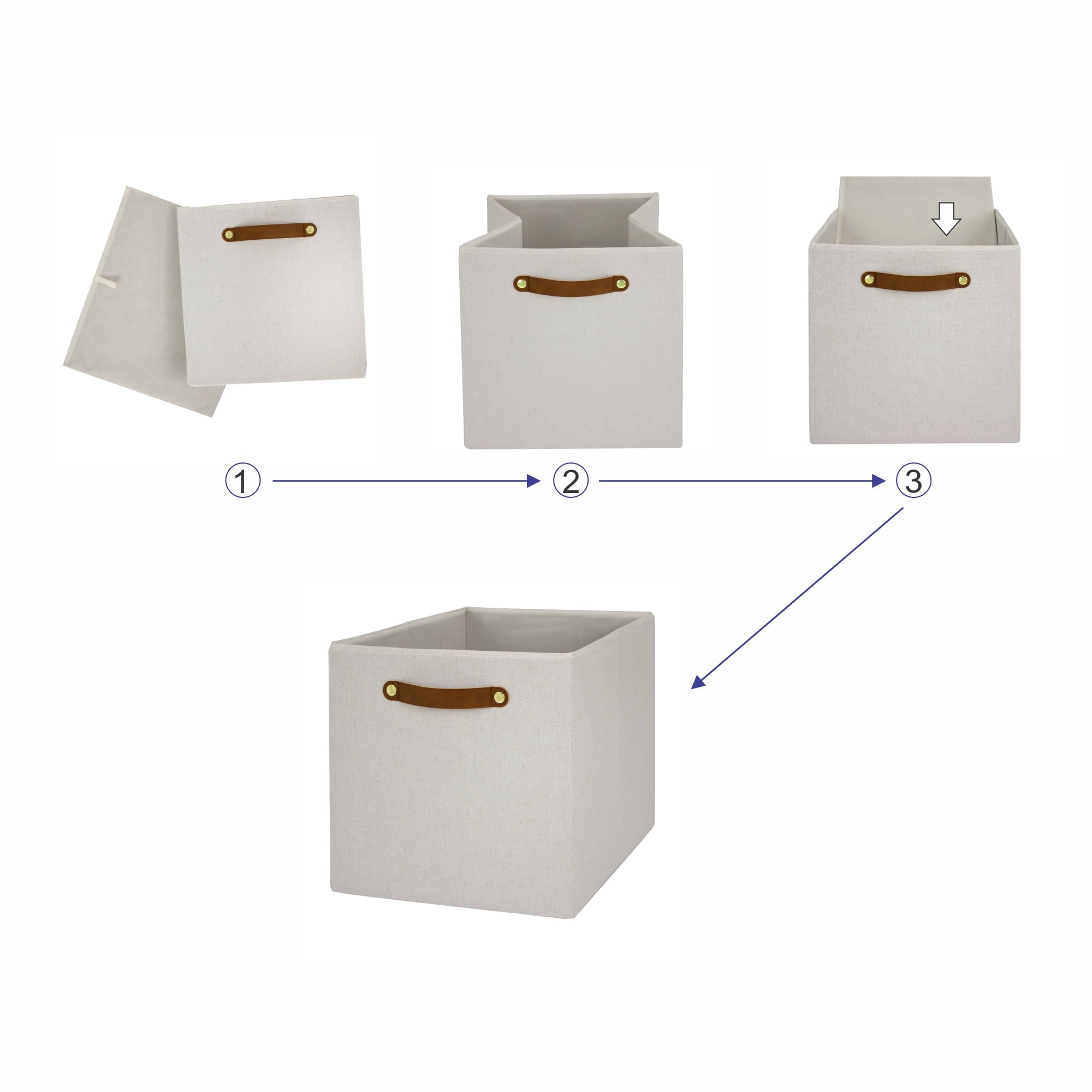 Better Homes & Gardens Collapsible Fabric Cube Storage Bin, Vanilla - Image 4