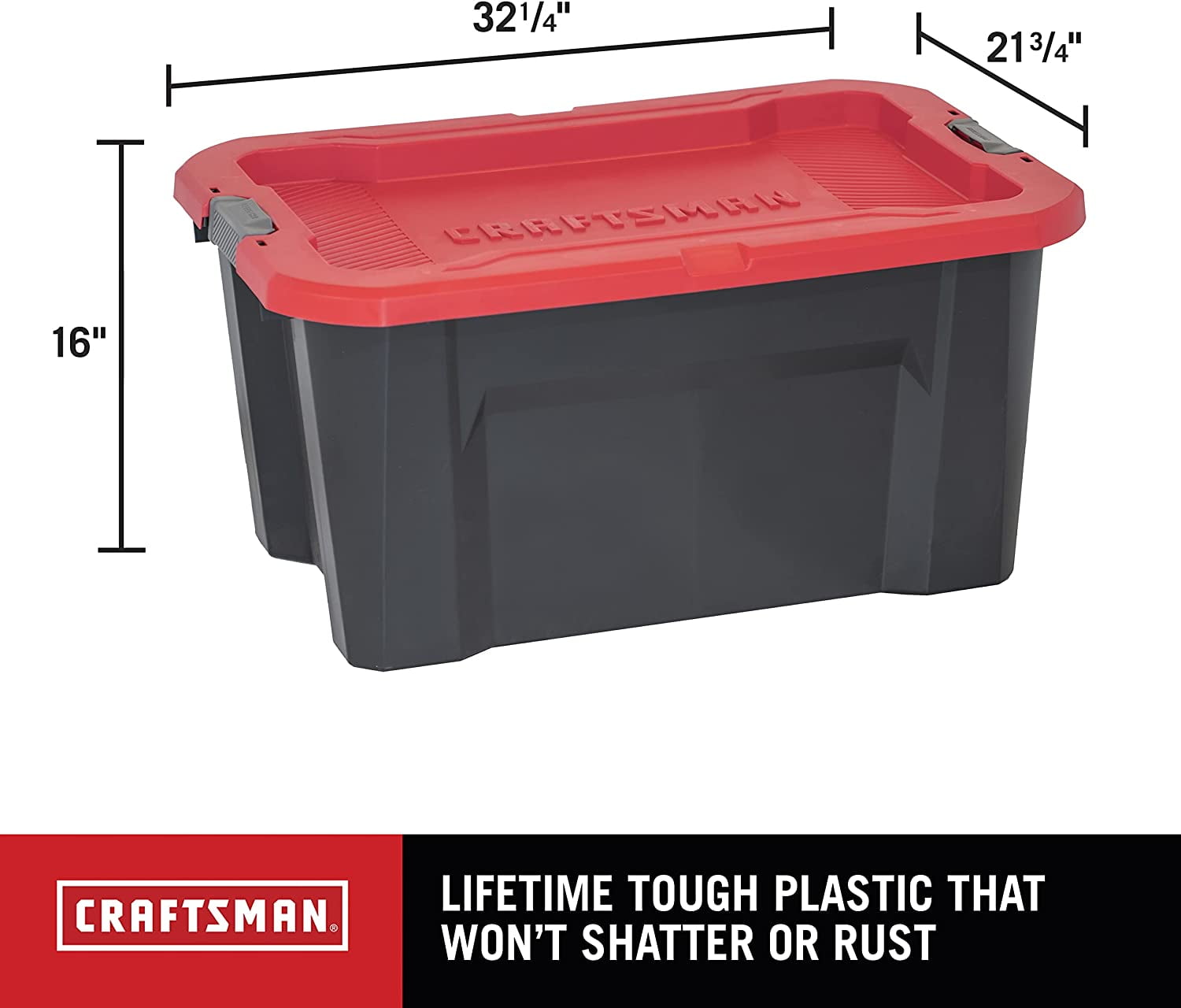 CRAFTSMAN 30-Gallon Heavy Duty Storage Bins with Lids, Stackable Plastic Storage Bins with Weather-Resistant Design, ... - Image 2