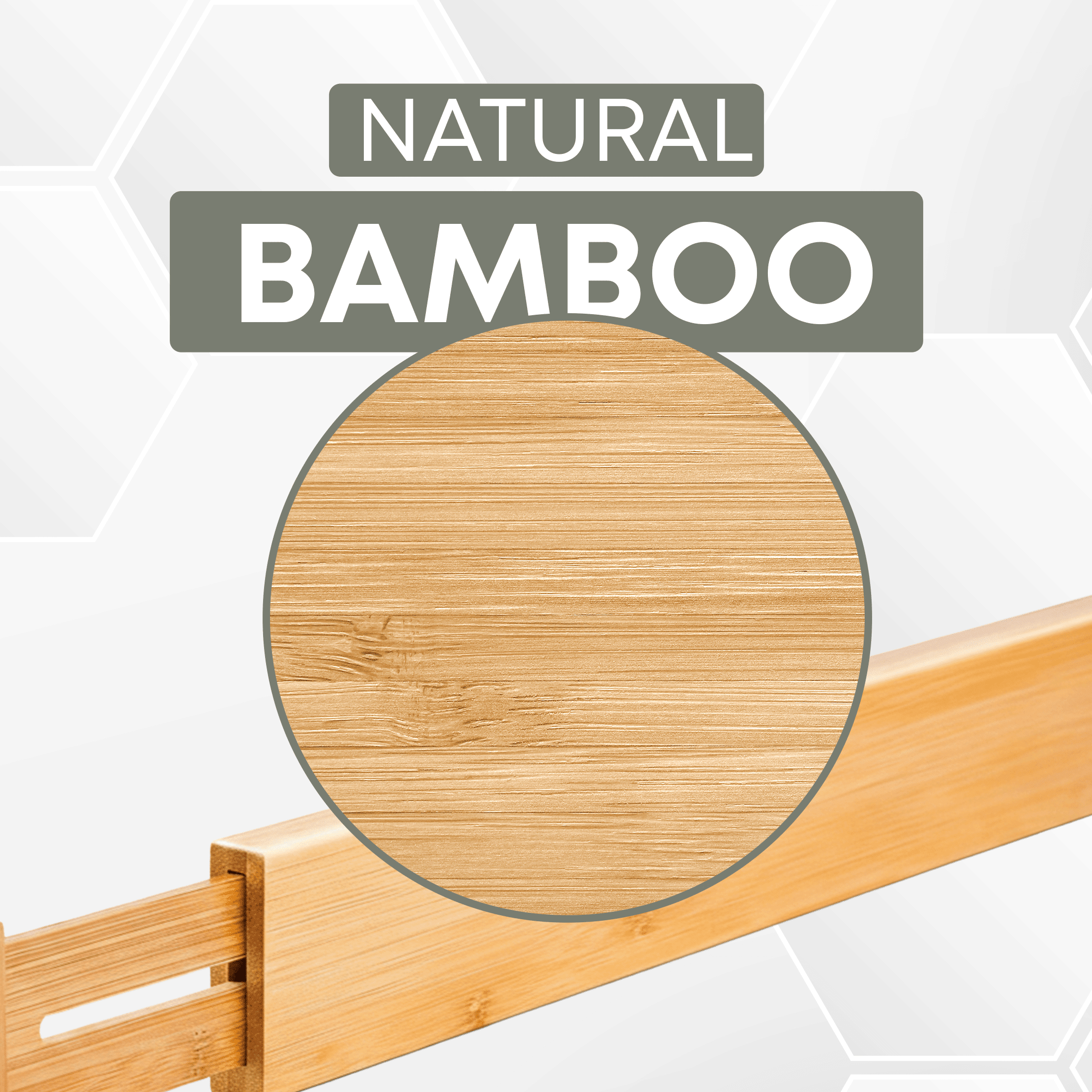 Bamboo Drawer Dividers, Spring-Loaded Telescopic Drawer Organizer, 22.0 x 2.4 x 0.6 in, 4 Pack, Natural - Image 2